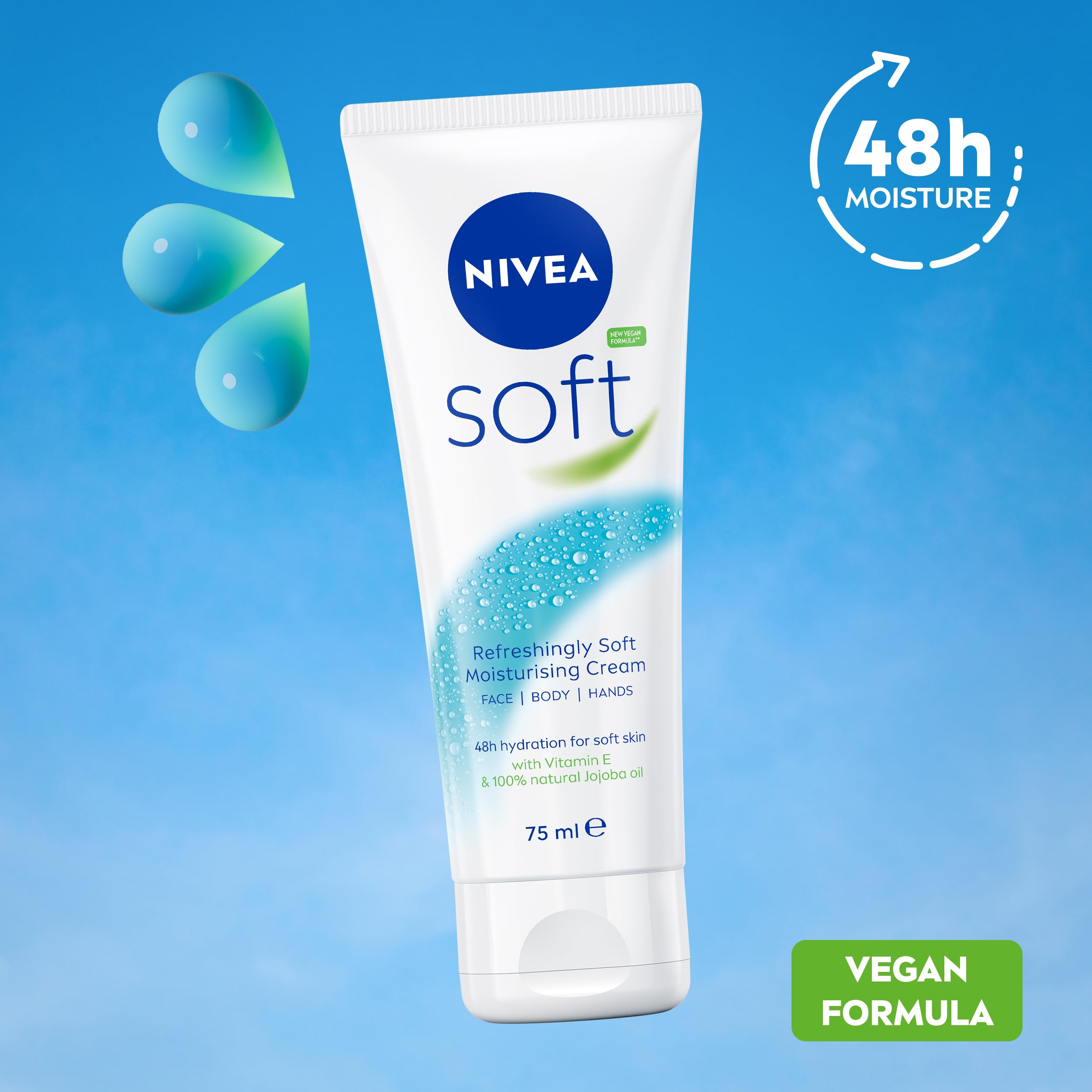 NIVEA Soft Moisturising Cream 75ml - 48H Face, Body & Hand Moisturiser with Vitamin E 4