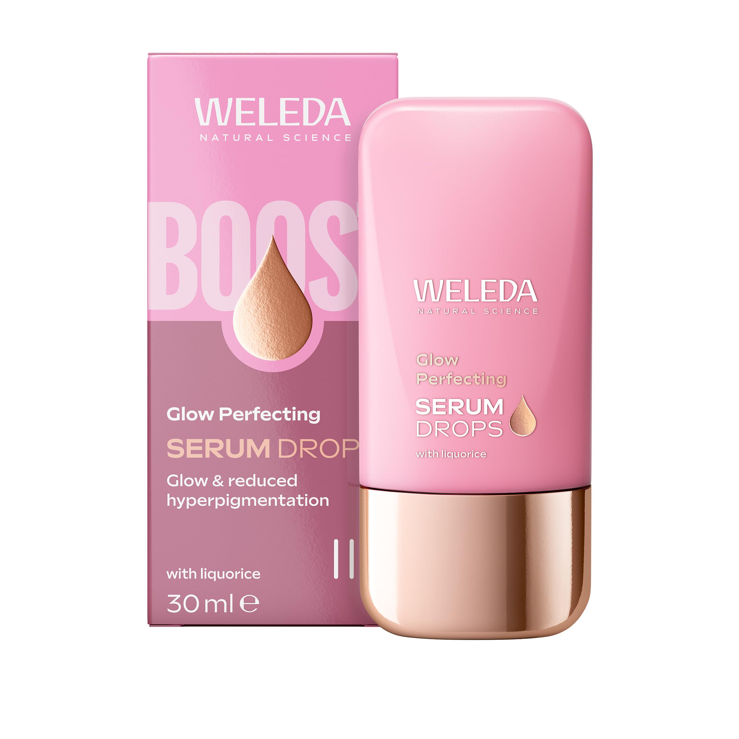 Weleda Glow Perfecting Face Serum Drops mit Süßholz, Gesichtsserum für strahlende Haut und weniger Hyperpigmentierung, 100 % zertifiziert natürlich, biologisch, vegan, 30 ml