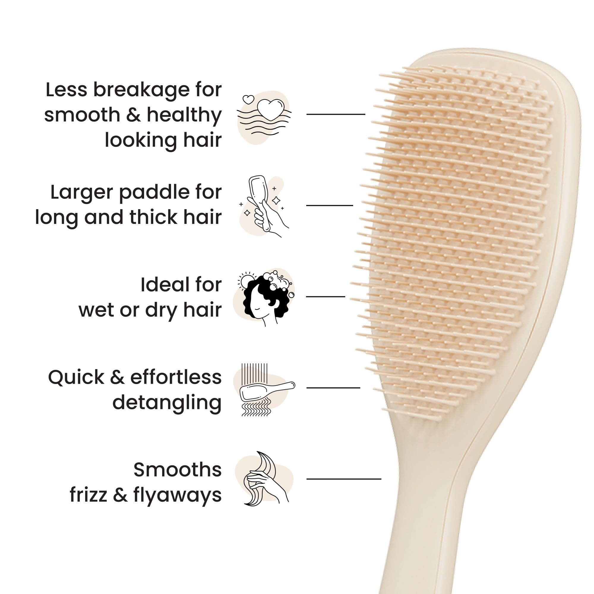 Tangle Teezer Large Ultimate Detangler Hairbrush for Thick, Curly & Long Hair - Cappuccino 3