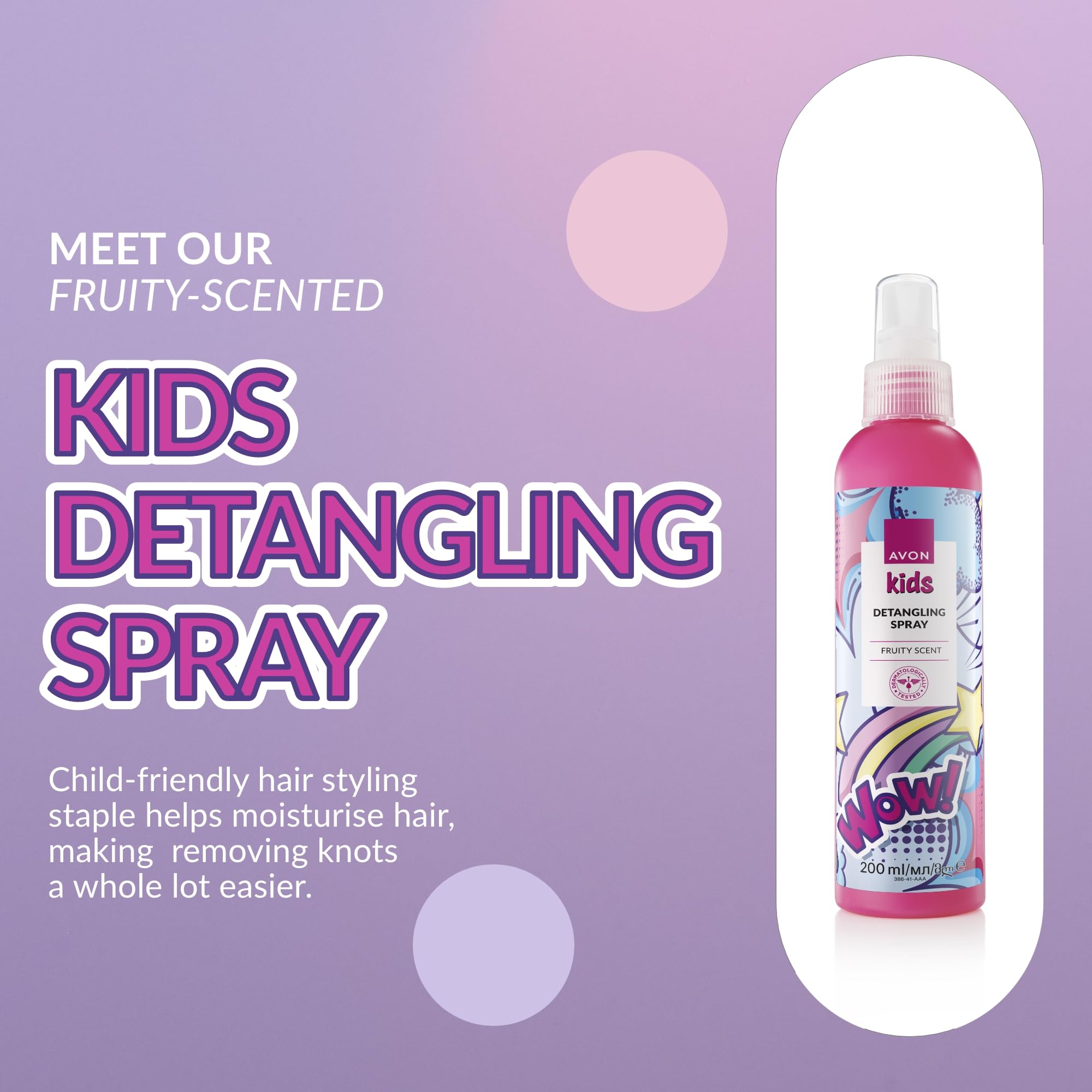 Avon Kids Detangling Spray, Fruity Scent, Tear-Free Haircare Essential, 200ml (Pack of 2) 3