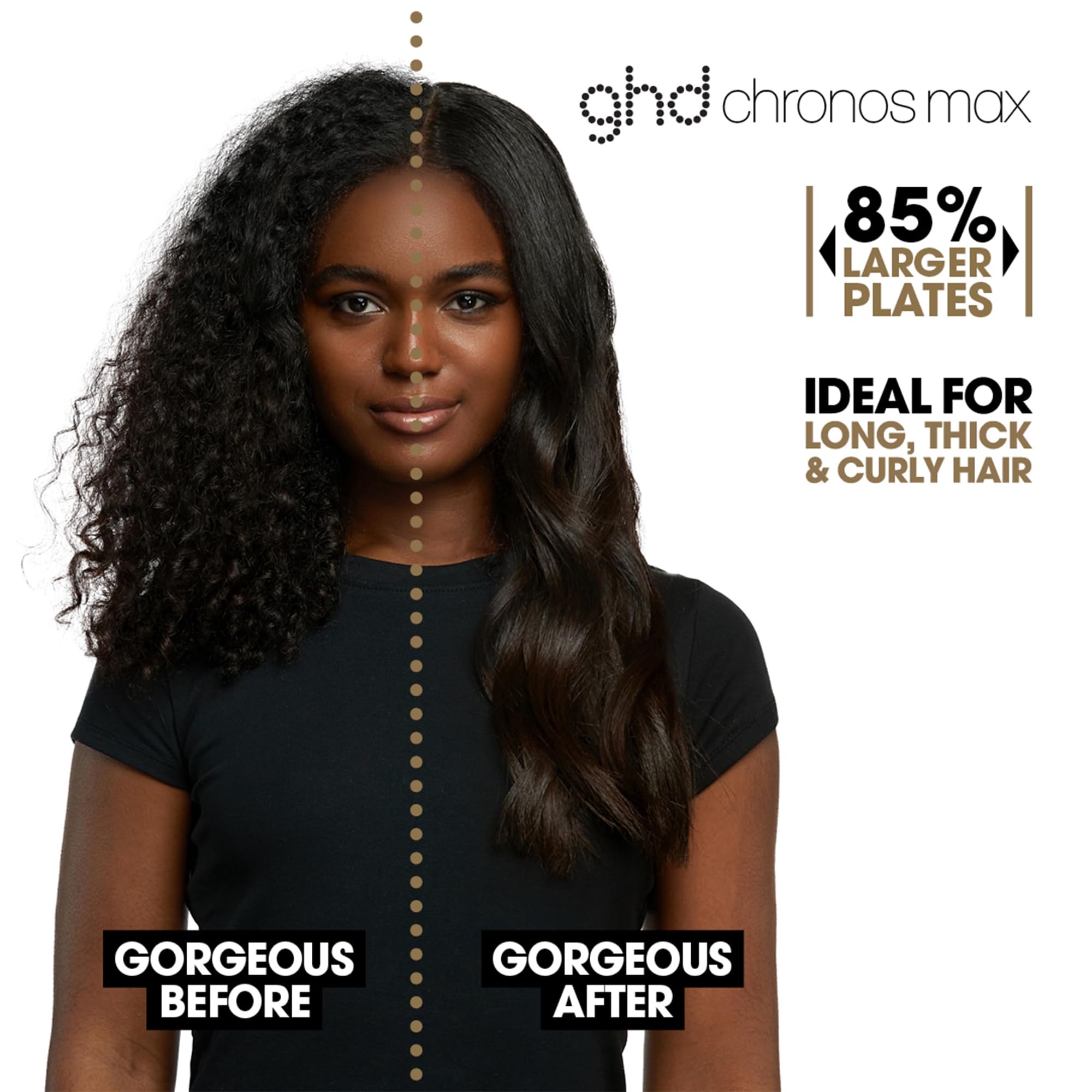 ghd Chronos Max Wide Plate Hair Straighteners - 3X Faster Styling, 90% More Shine, 2.5X Less Frizz
