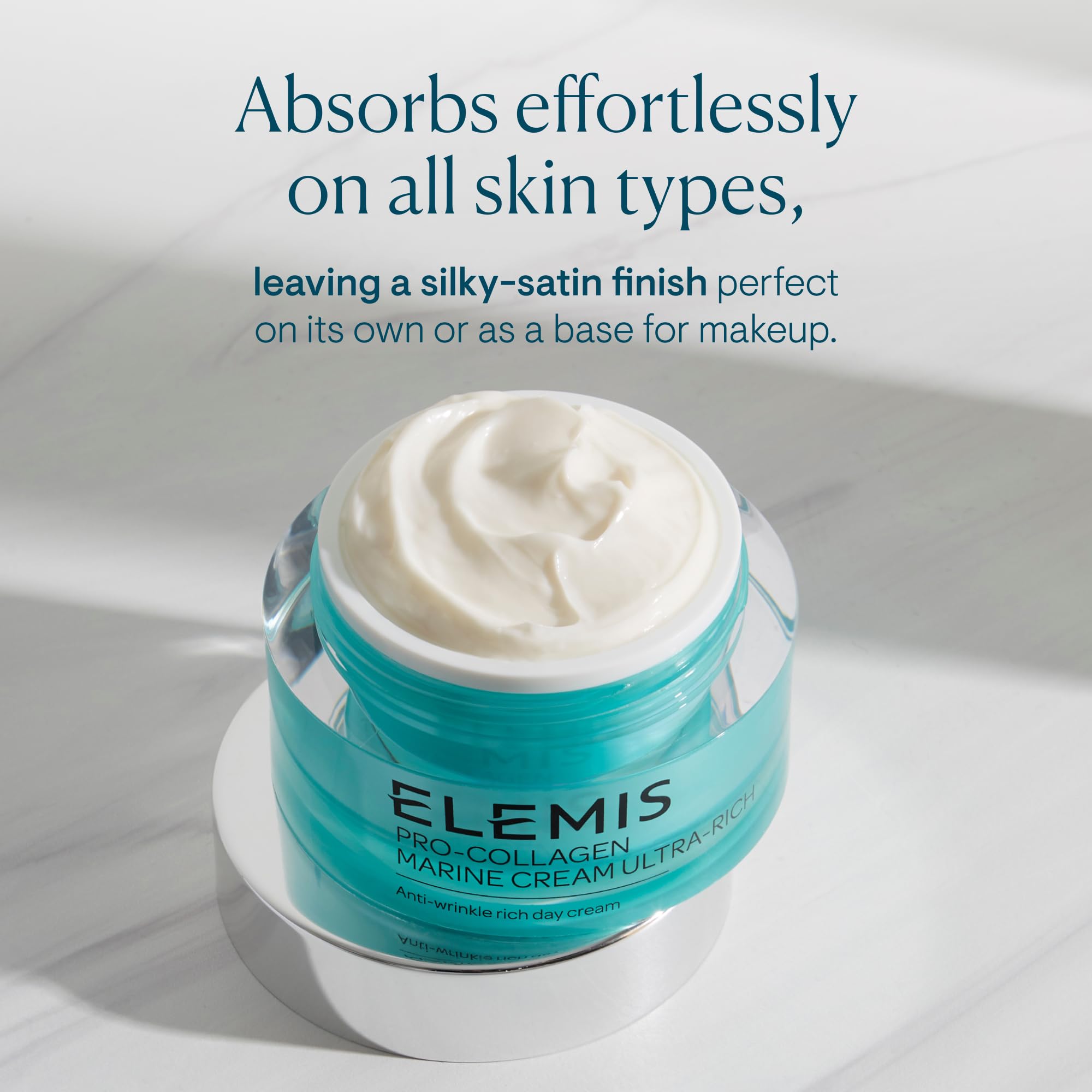 ELEMIS Pro-Collagen Marine Cream Ultra Rich, intensiv feuchtigkeitsspendende Anti-Falten-Gesichtslotion, Anti-Aging-Feuchtigkeitscreme für trockene Haut, Collagen-Tagesfluid zur Straffung und Festigung der Haut, nährende Gesichtscreme, 50 ml 3