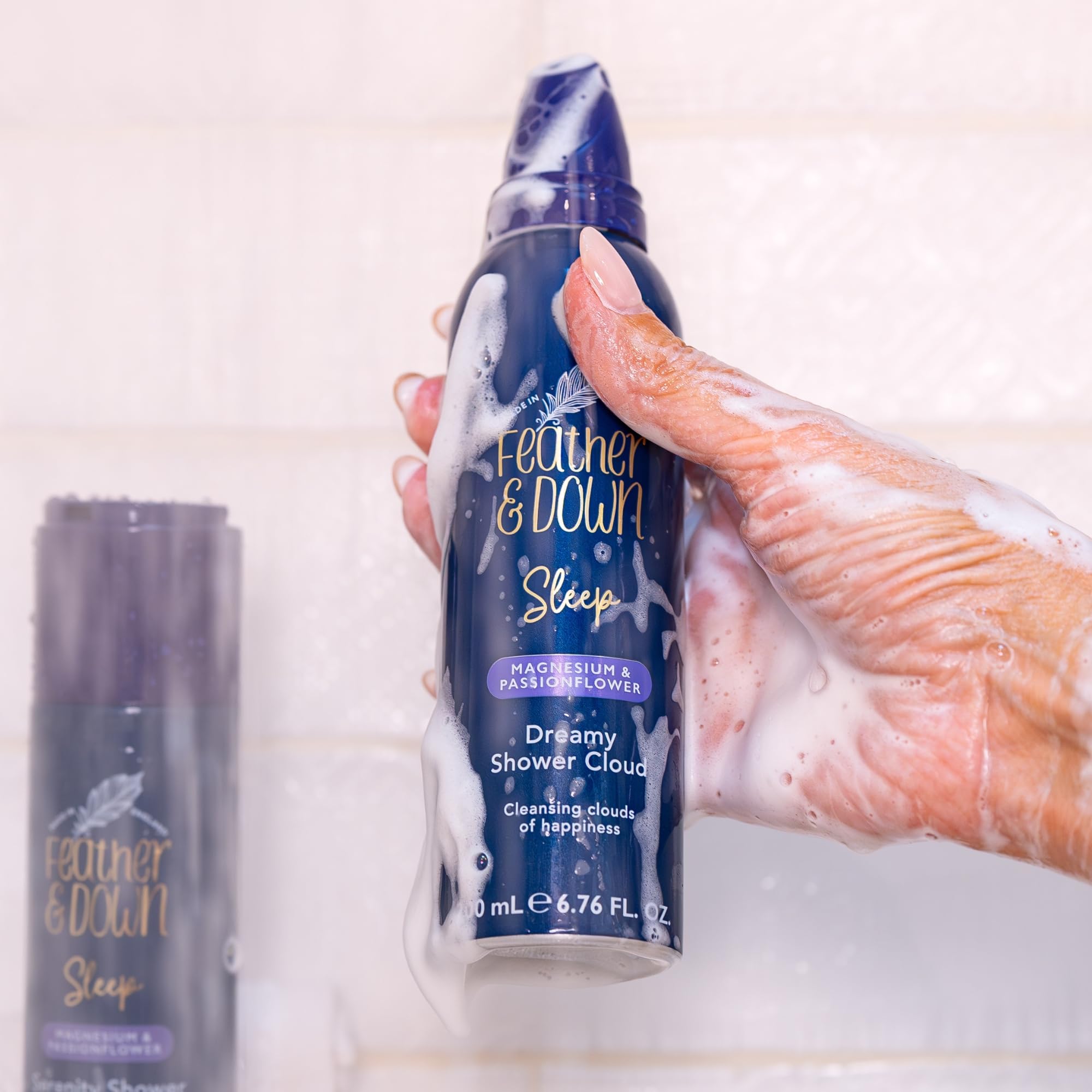 Feather & Down Magnesium & Passionflower Dreamy Shower Cloud for Sleep (200ml) 4