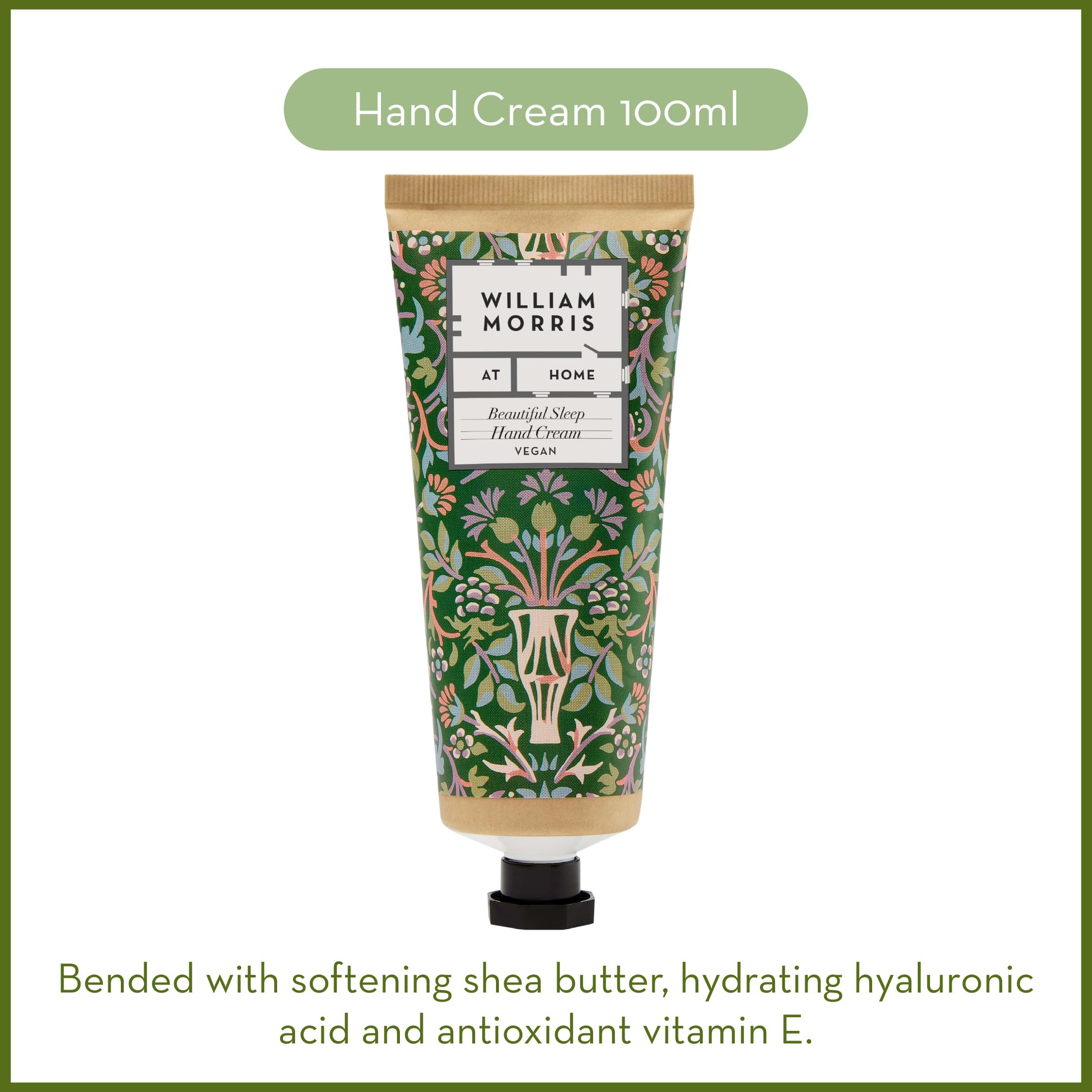 WILLIAM MORRIS AT HOME Hand Cream Set with Compton Print Vegan Leather Makeup Bag 3