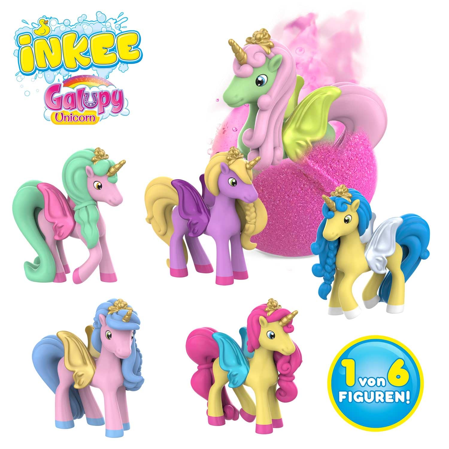 INKEE Galupy Unicorn Surprise Bath Bomb with Collectible 3D Figure