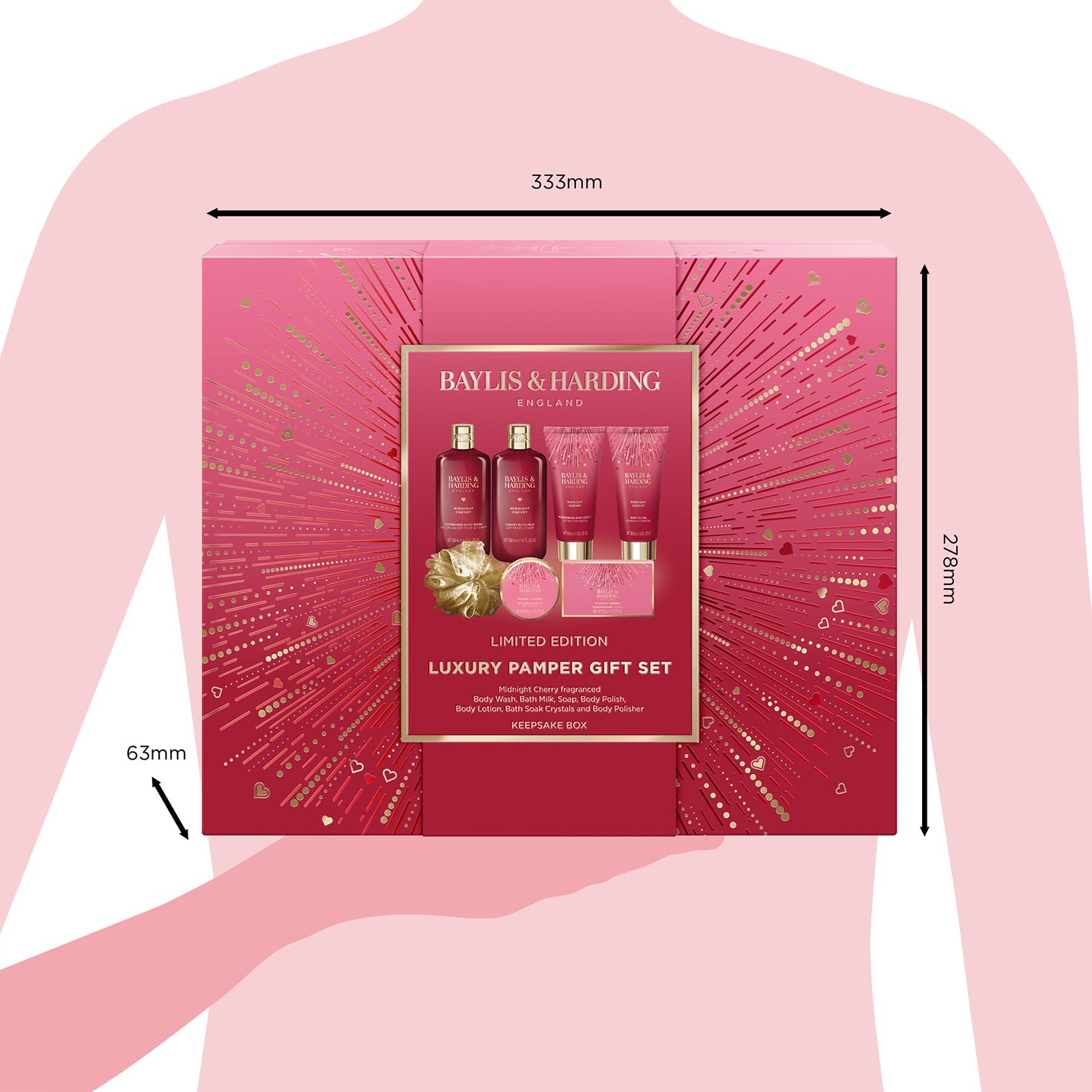 Baylis & Harding Midnight Cherry Luxury Pamper Gift Set - Vegan Friendly 6