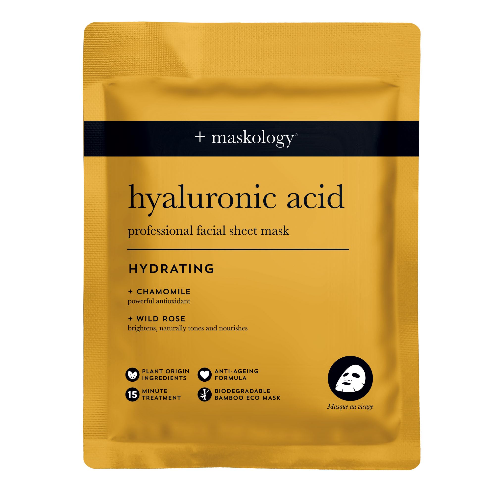 MASKOLOGY Hyaluronic Acid Professional Face Sheet Mask Pack of 1 | Anti-Aging Hydration