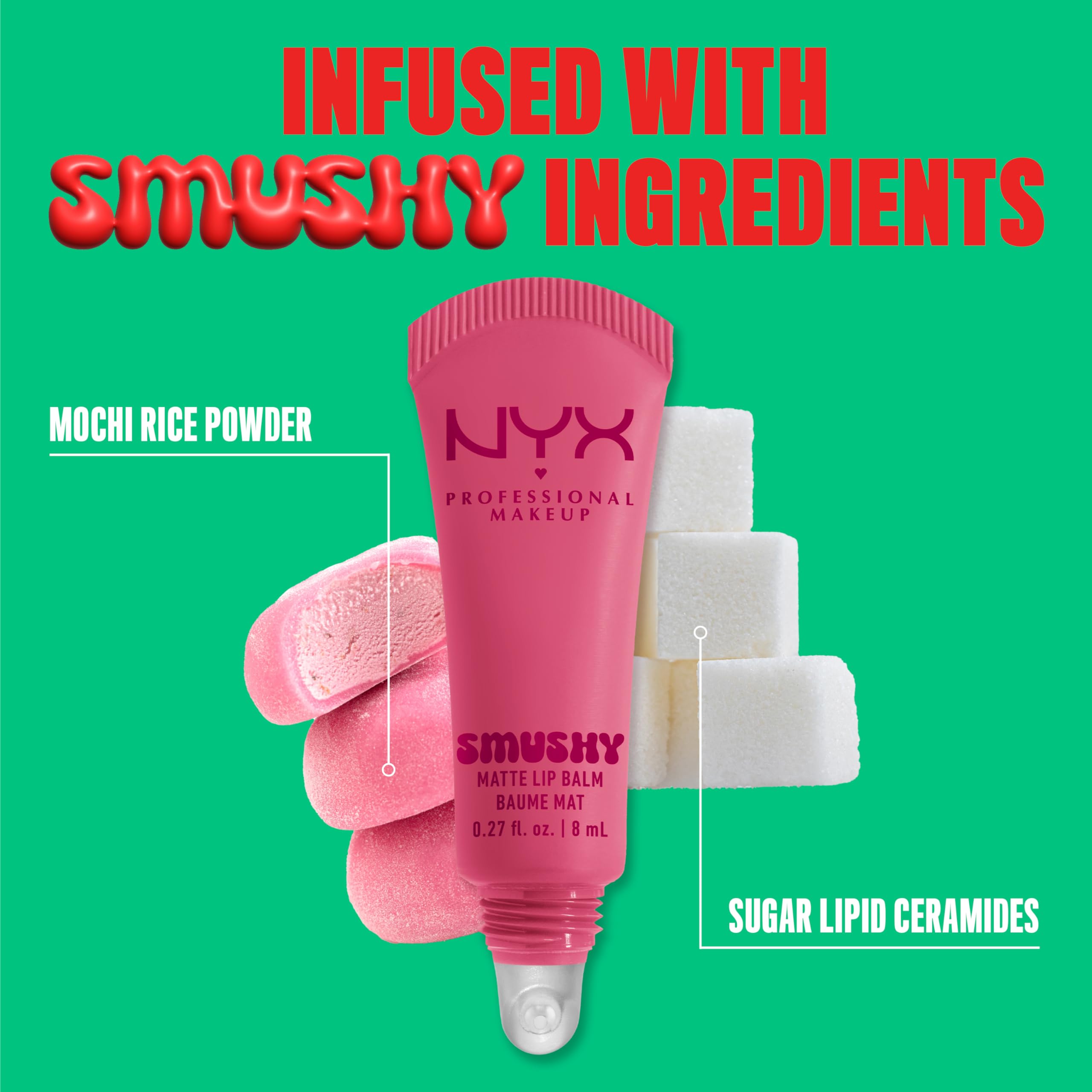 NYX Professional Makeup Smushy Matte Lip Balm, Soft Matte Finish, feuchtigkeitsspendend &amp; aufbaubare Farbe, Farbton: Swipe Sesh, 8 ml 6