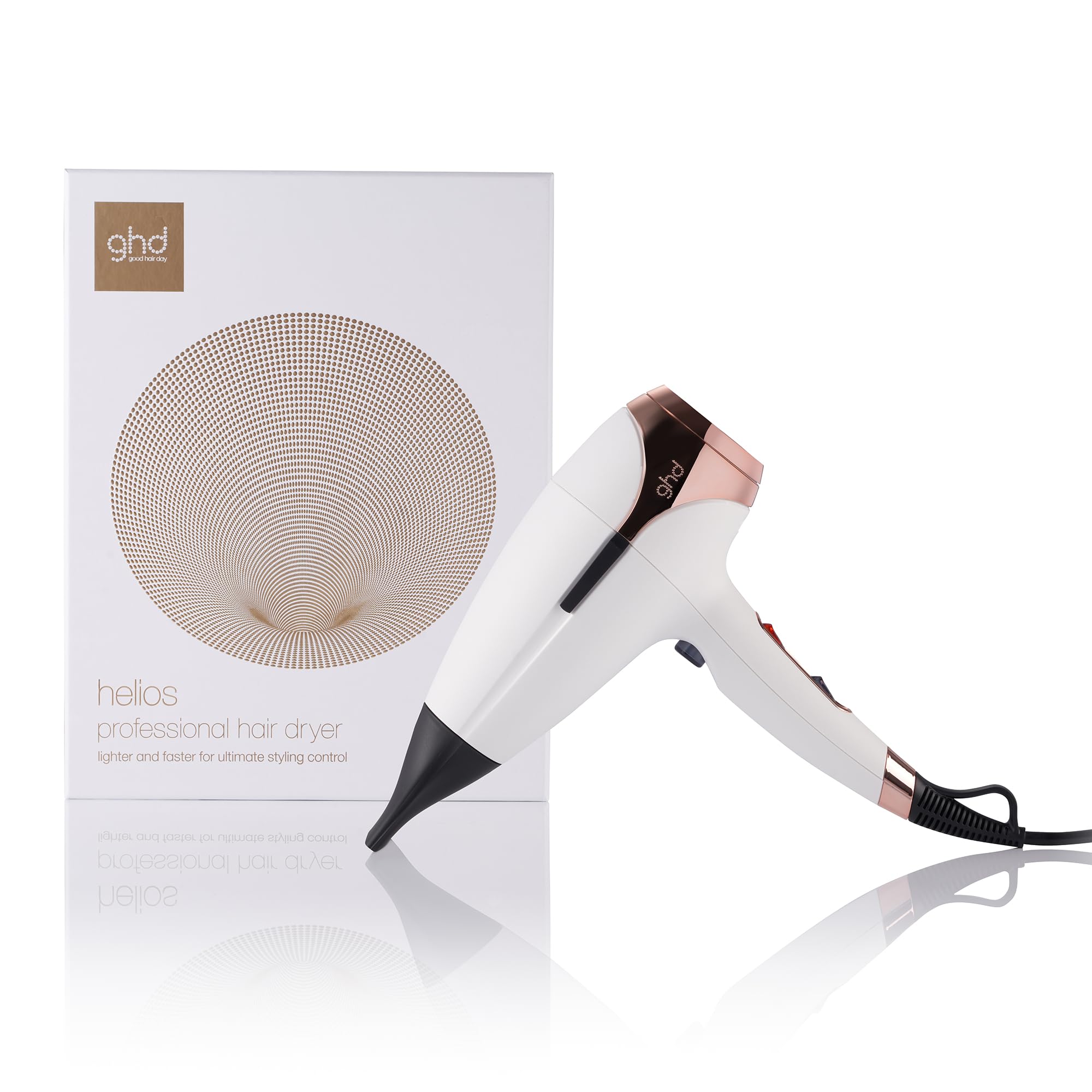 ghd Helios Professional Haartrockner in Weiß – Leicht, Schnelles Styling, Ul