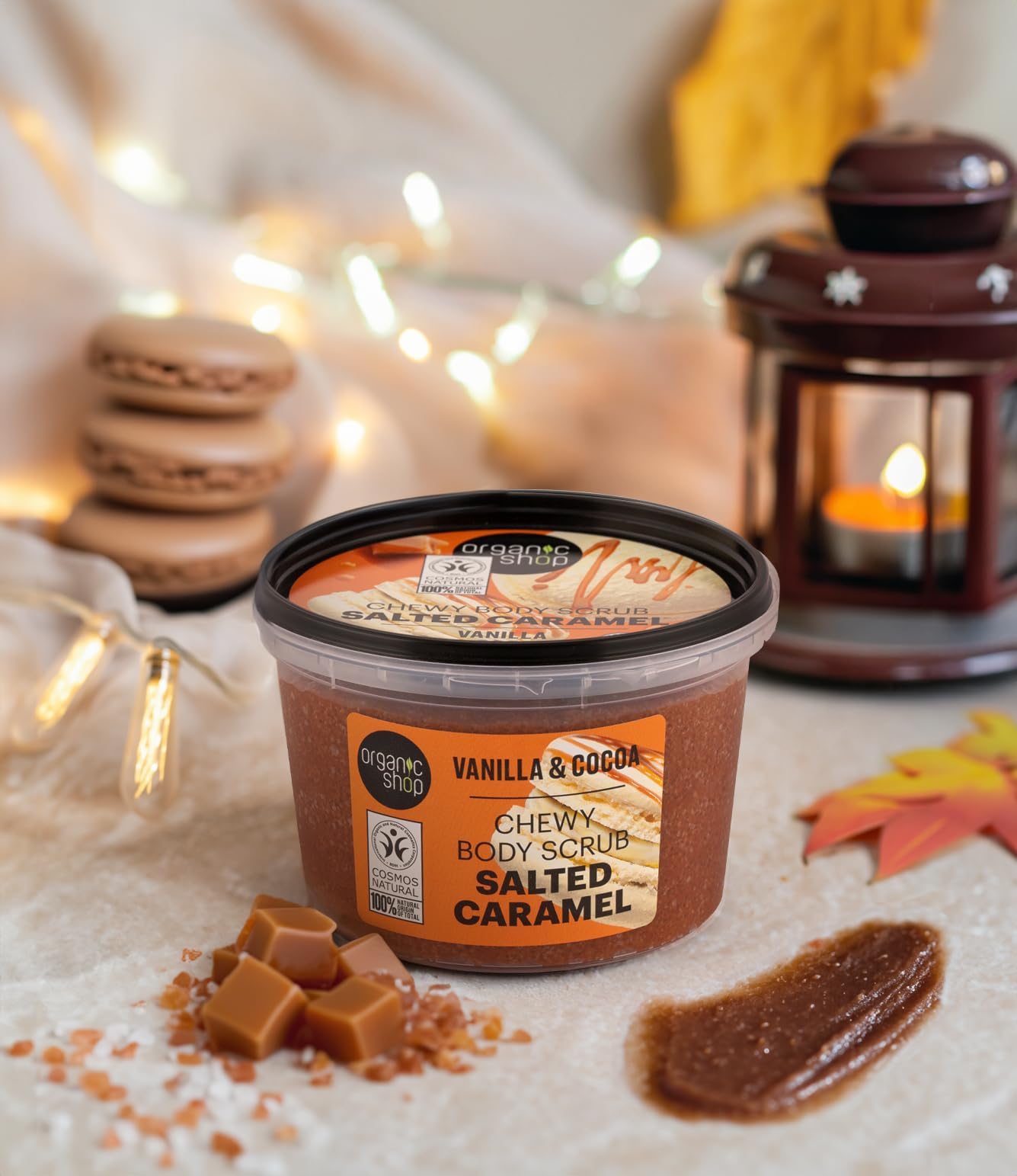 Organic Shop Salted Caramel Chewy Vanilla & Cocoa Body Scrub 250ml 6