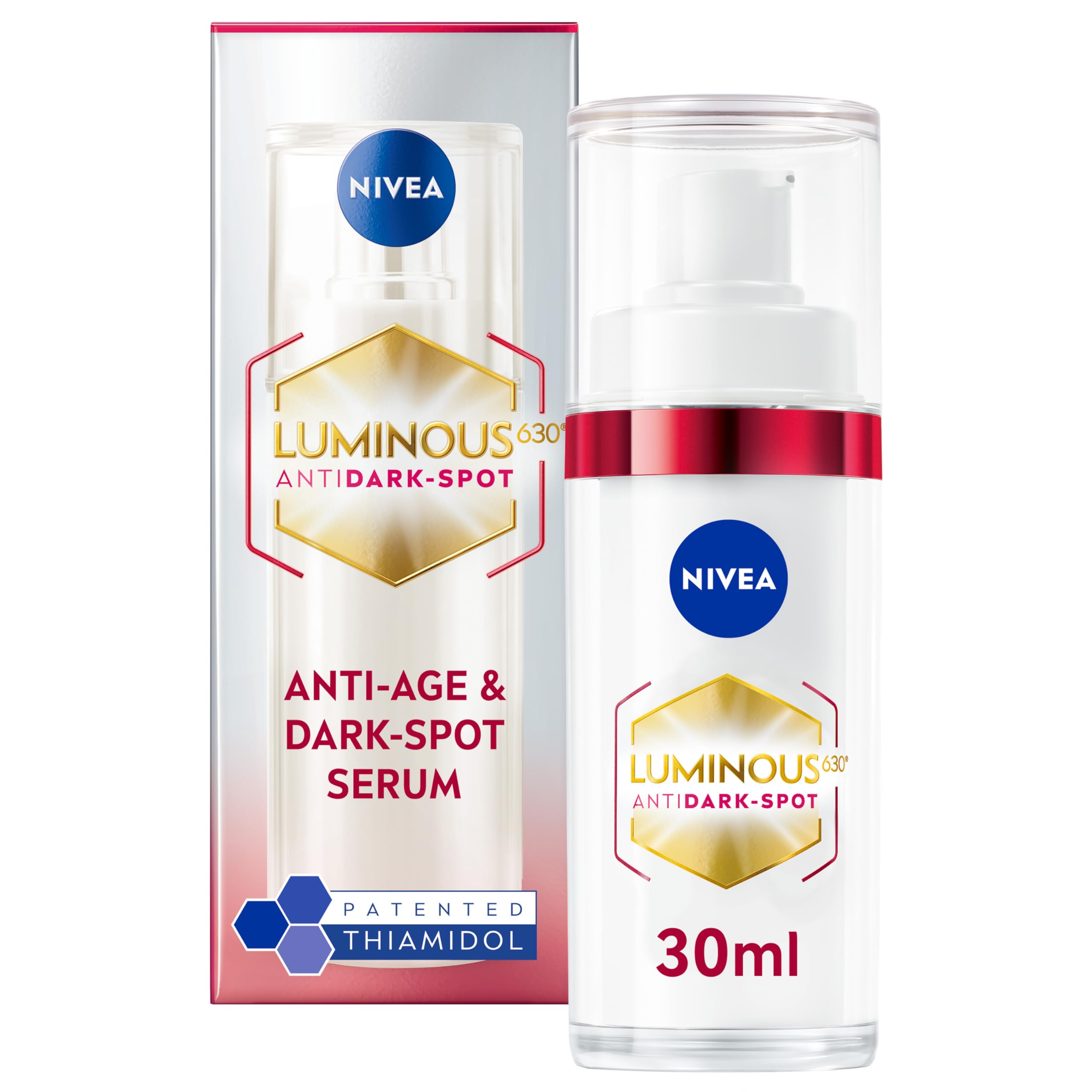 NIVEA Luminous 630 Anti-Pigmentflecken &amp; Anti-Aging Serum (30 ml), Anti-Falten-Gesichtsserum