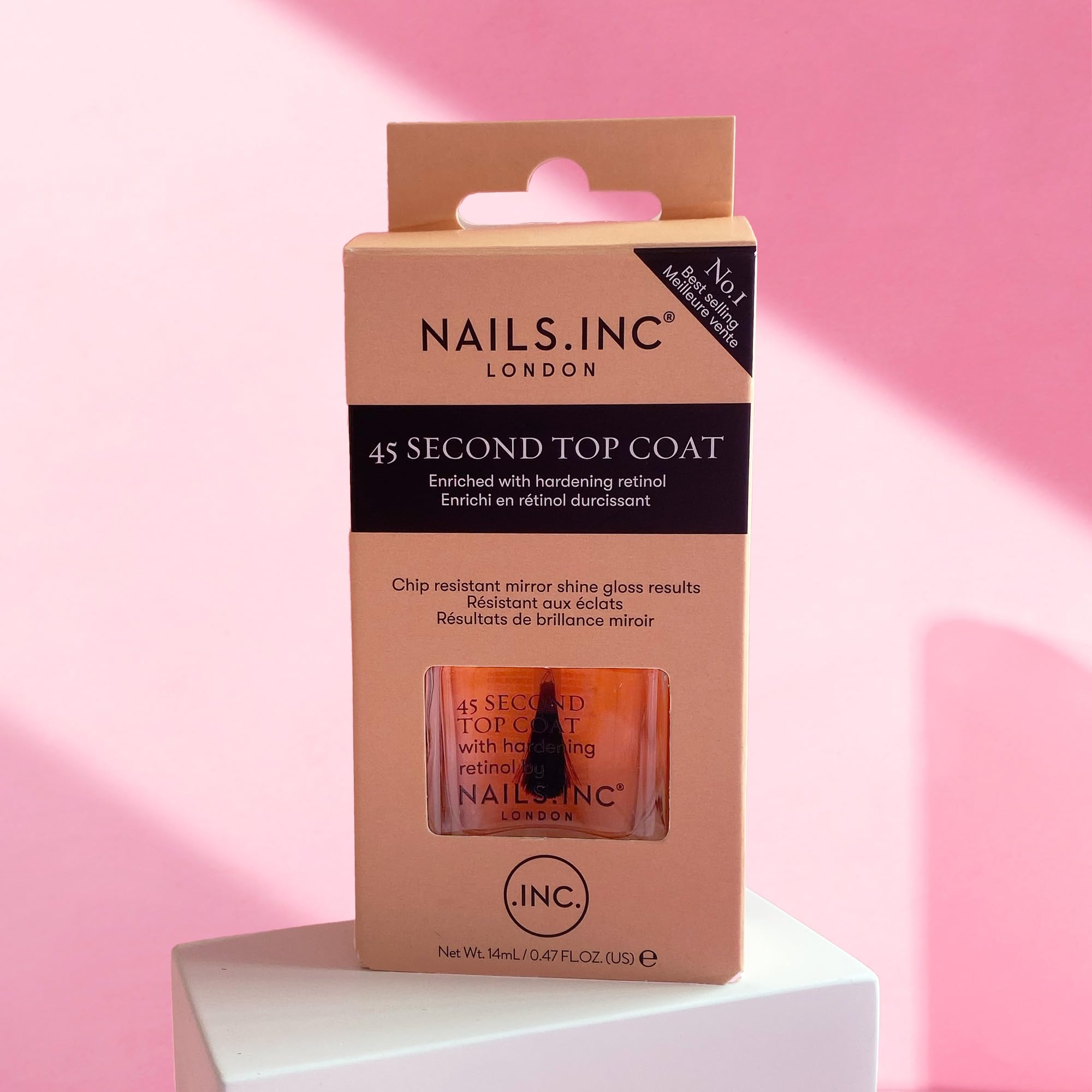 Nails.INC Gel 45 Second Top Coat with Retinol for Chip Resistance and High Gloss 5