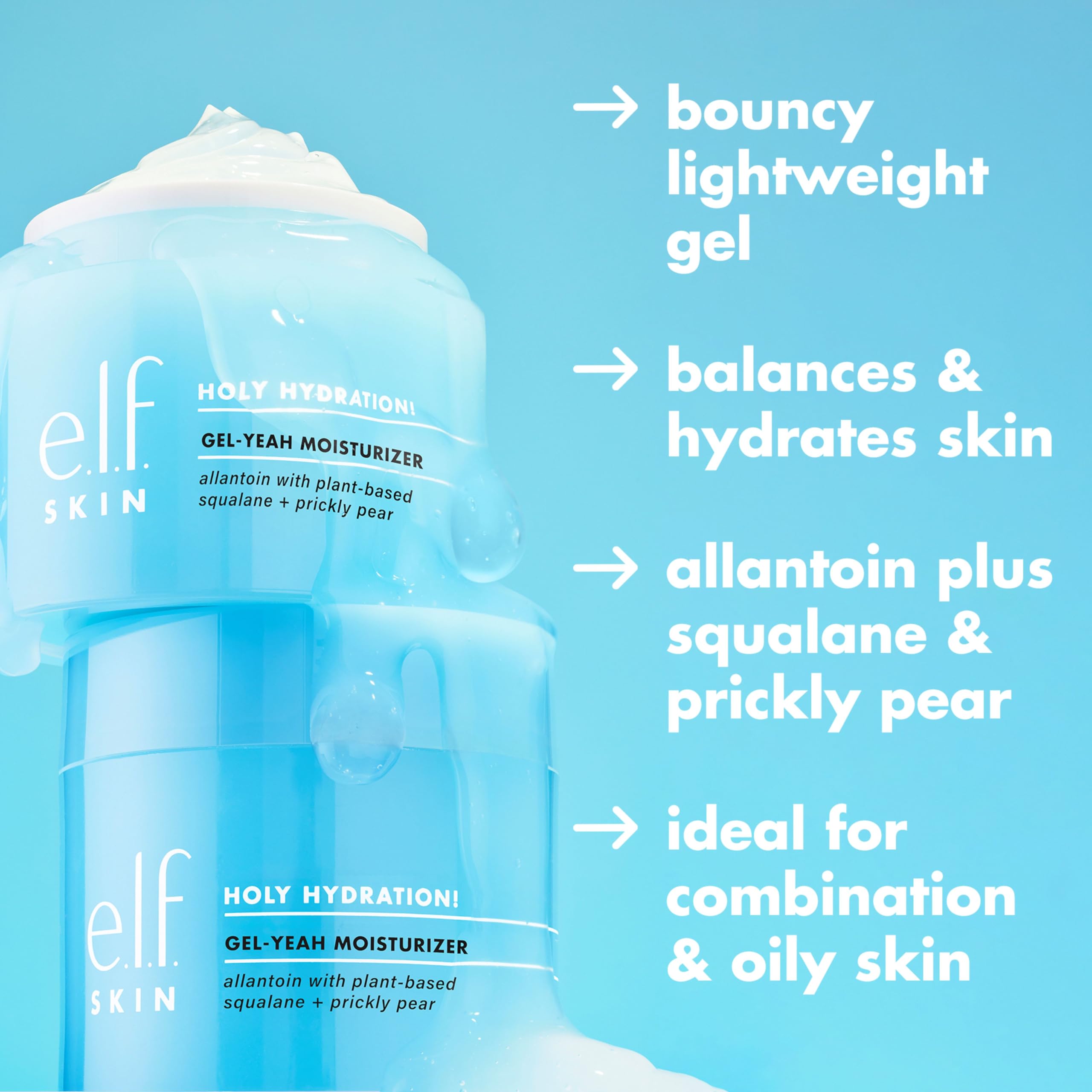 e.l.f. SKIN Holy Hydration! Gel-Yeah Moisturiser - Lightweight Hydrating Gel