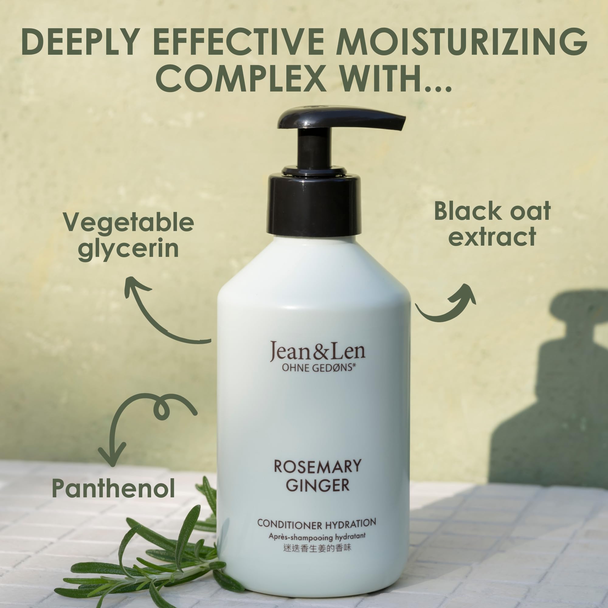 Jean&Len Hydration Conditioner Rosemary & Ginger for Dull Hair, 300 ml 3