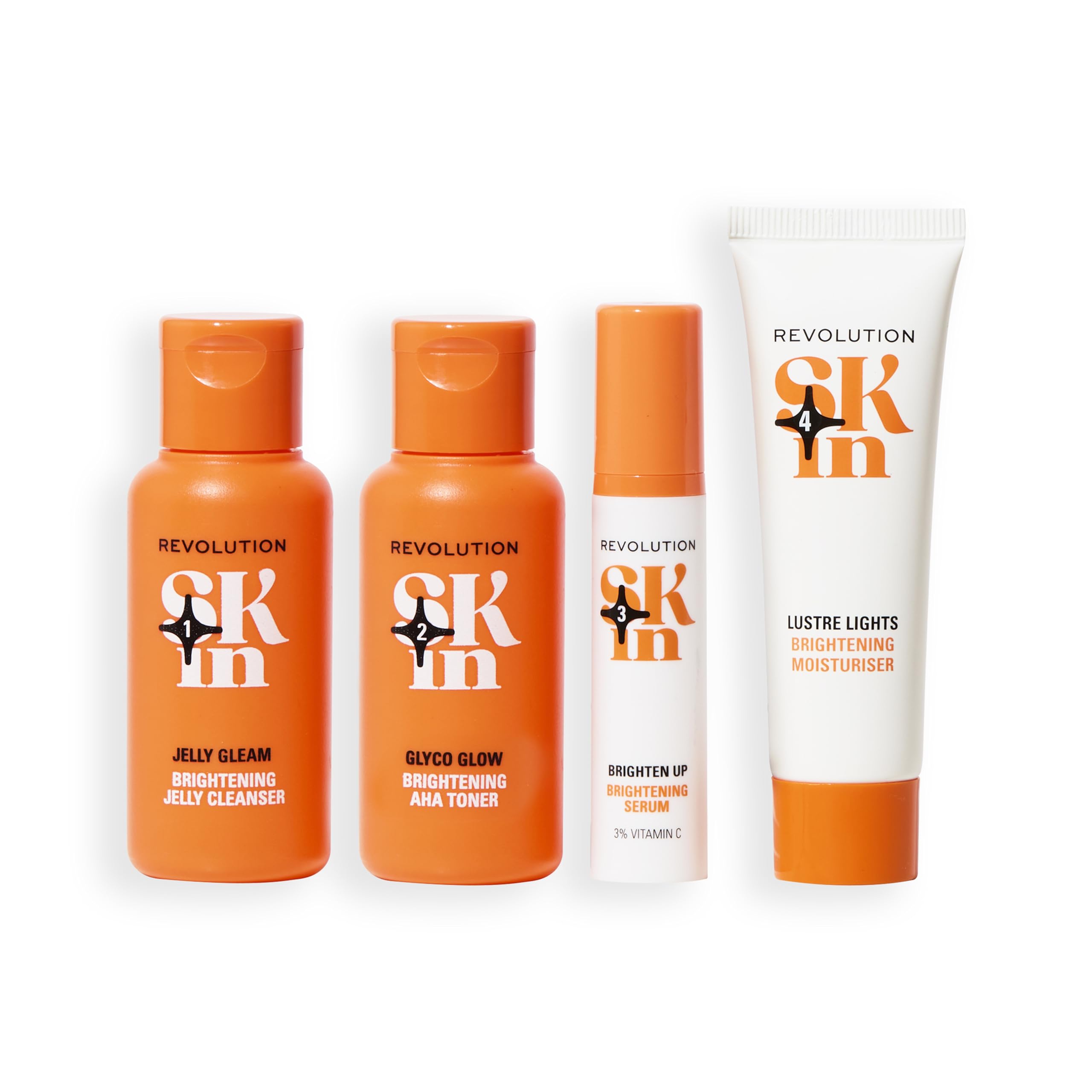 Revolution Skin, Be Bright 4-Schritte-Starterset, Aufhellendes Hautpflege-Set inkl.