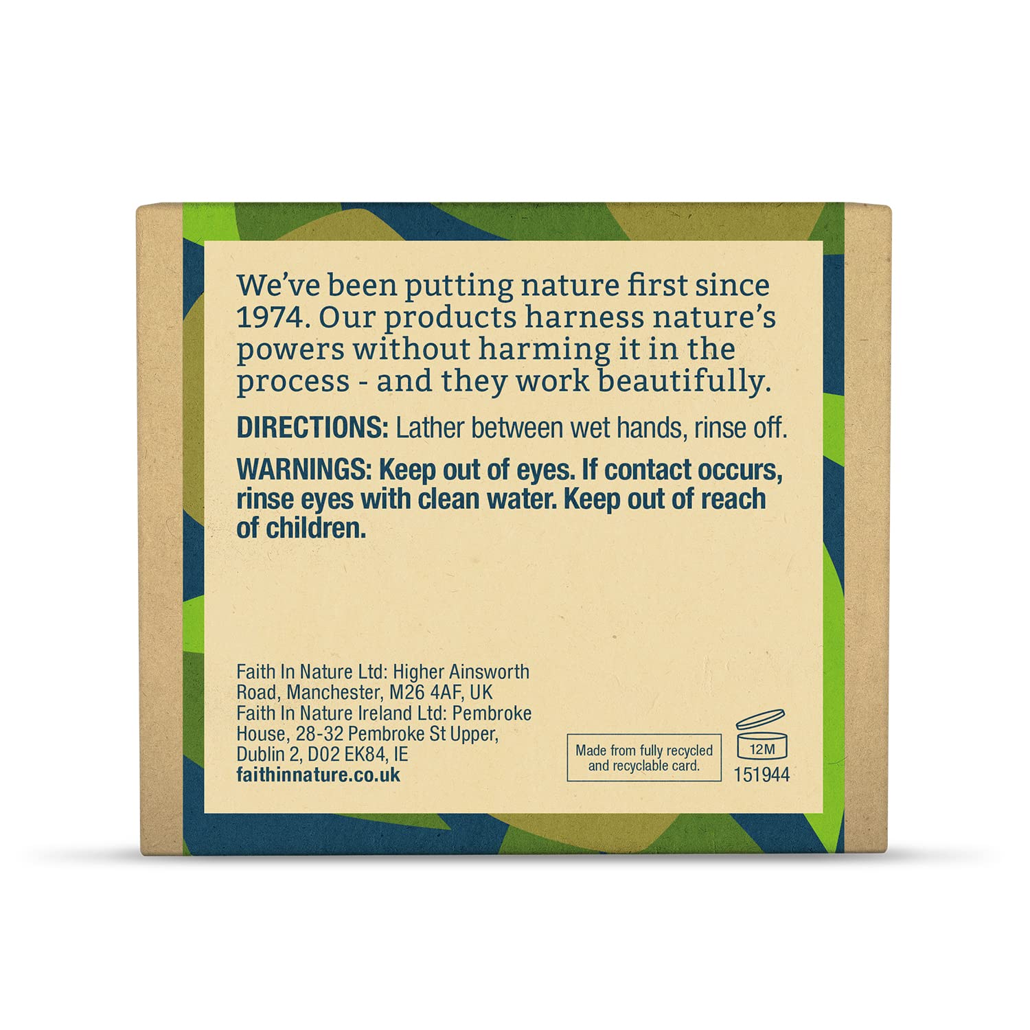 FAITH IN NATURE Natural Hemp & Green Tea Restoring Hand Soap Bar, Vegan, 100g