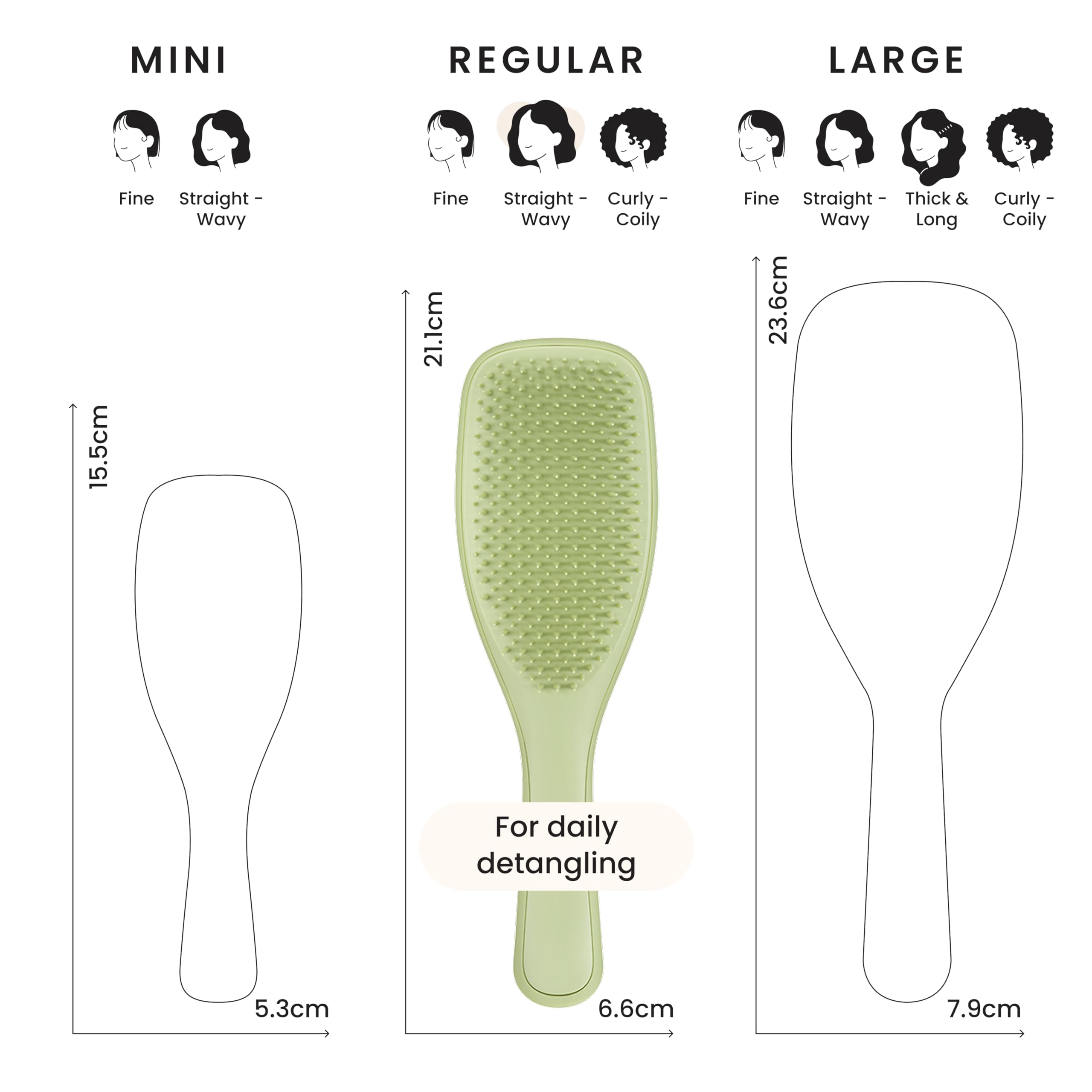 Tangle Teezer Ultimate Detangler Hairbrush - Wet/Dry Detangling for All Hair Types, Olive Green Matte 8