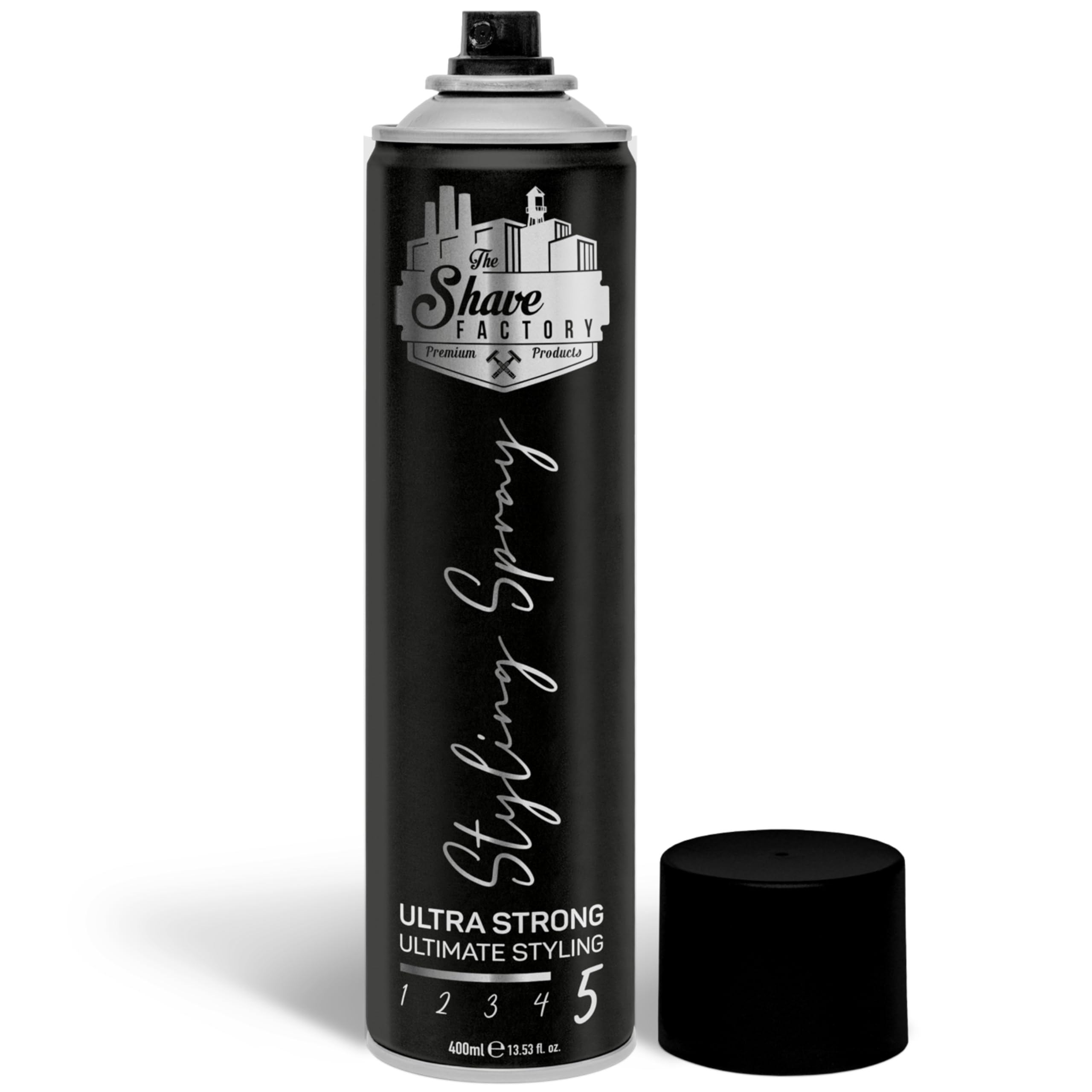 The Shave Factory Ultra Strong Styling Spray for Long-Lasting Hold, 400 ml