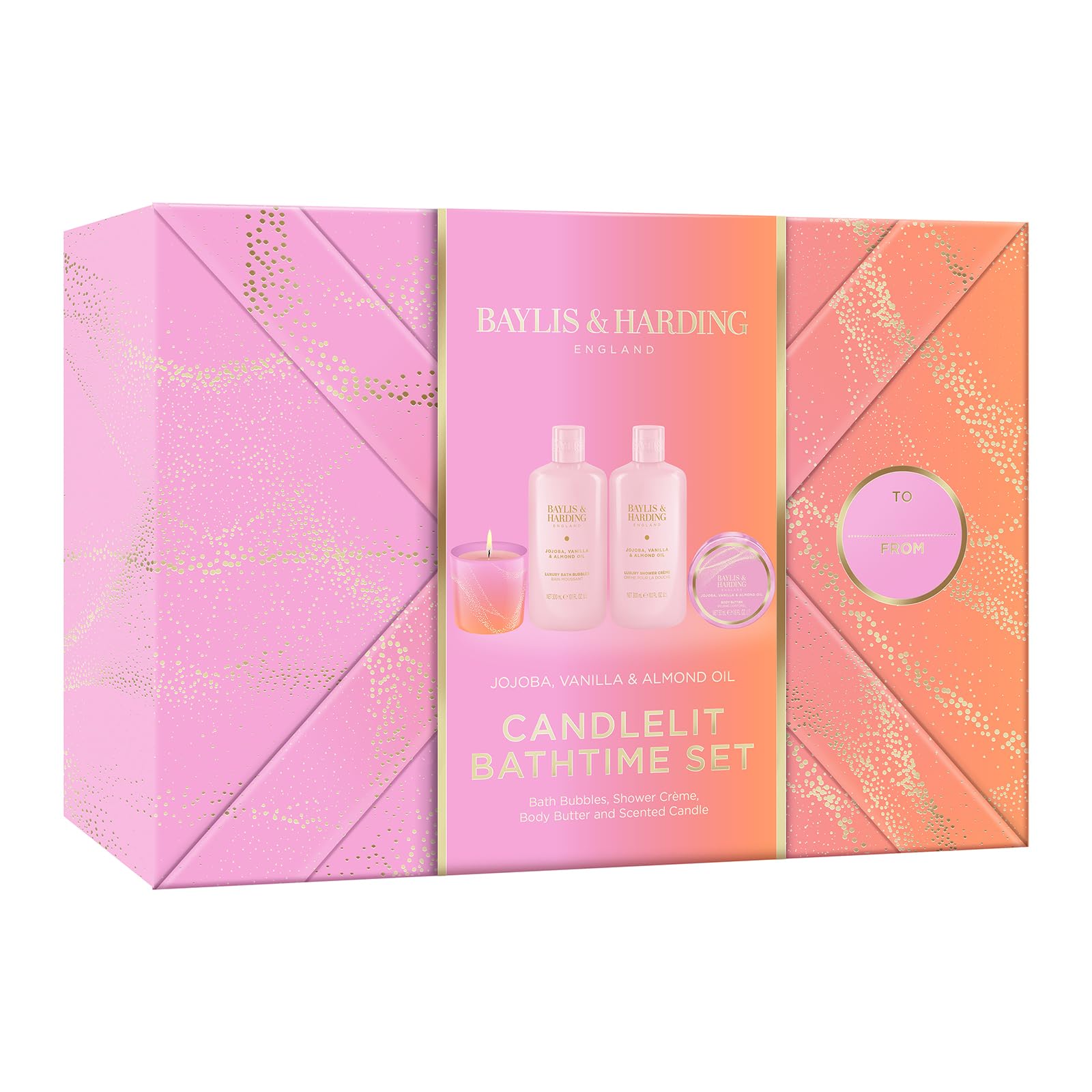 Baylis &amp; Harding Jojoba-, Vanille- und Mandelöl-Geschenkset mit Kerzenlicht, verpackt - vegan (1 Stück) 8