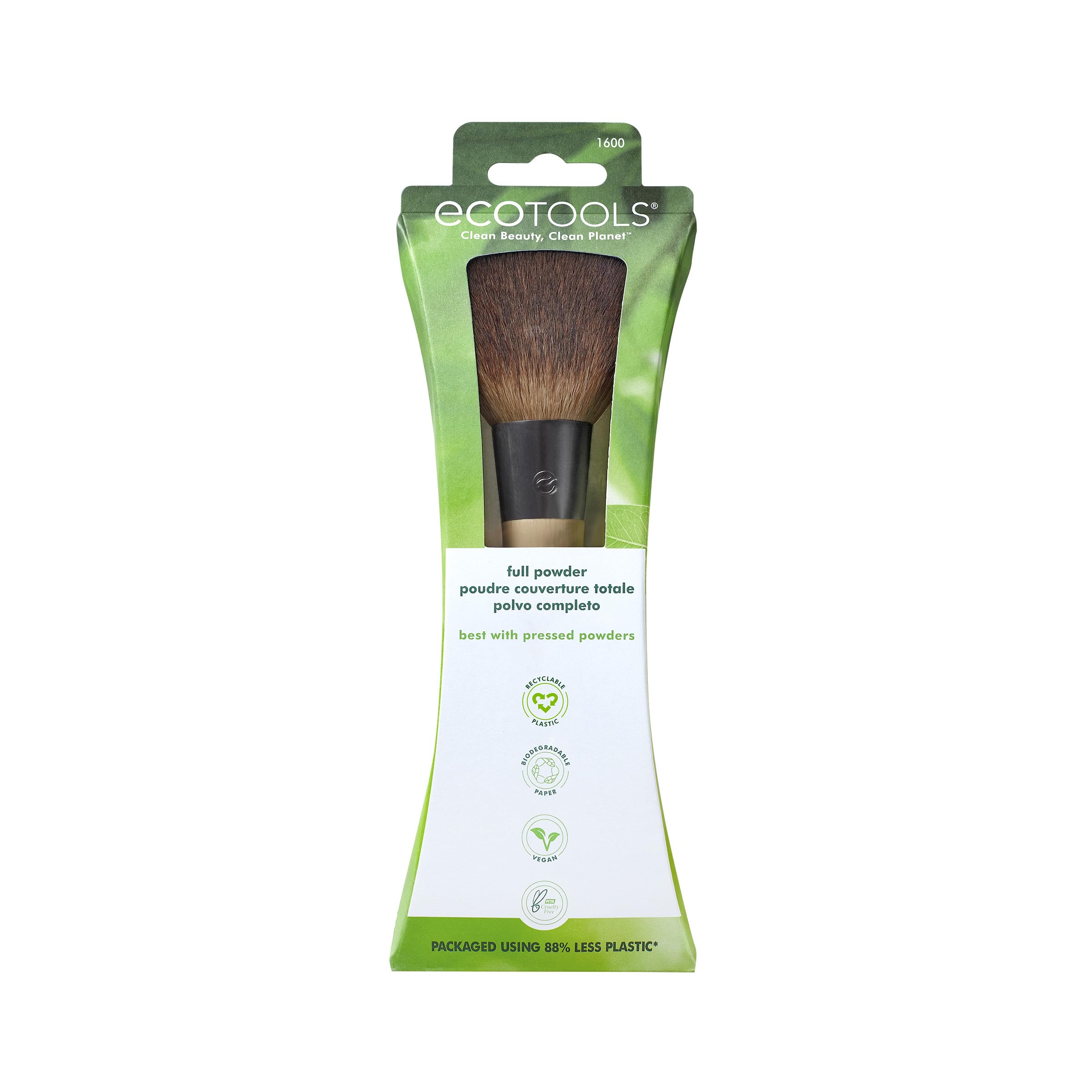 EcoTools Full Powder Brush for Loose & Pressed Powder - Vegan, Cruelty-Free Setting Makeup Tool
