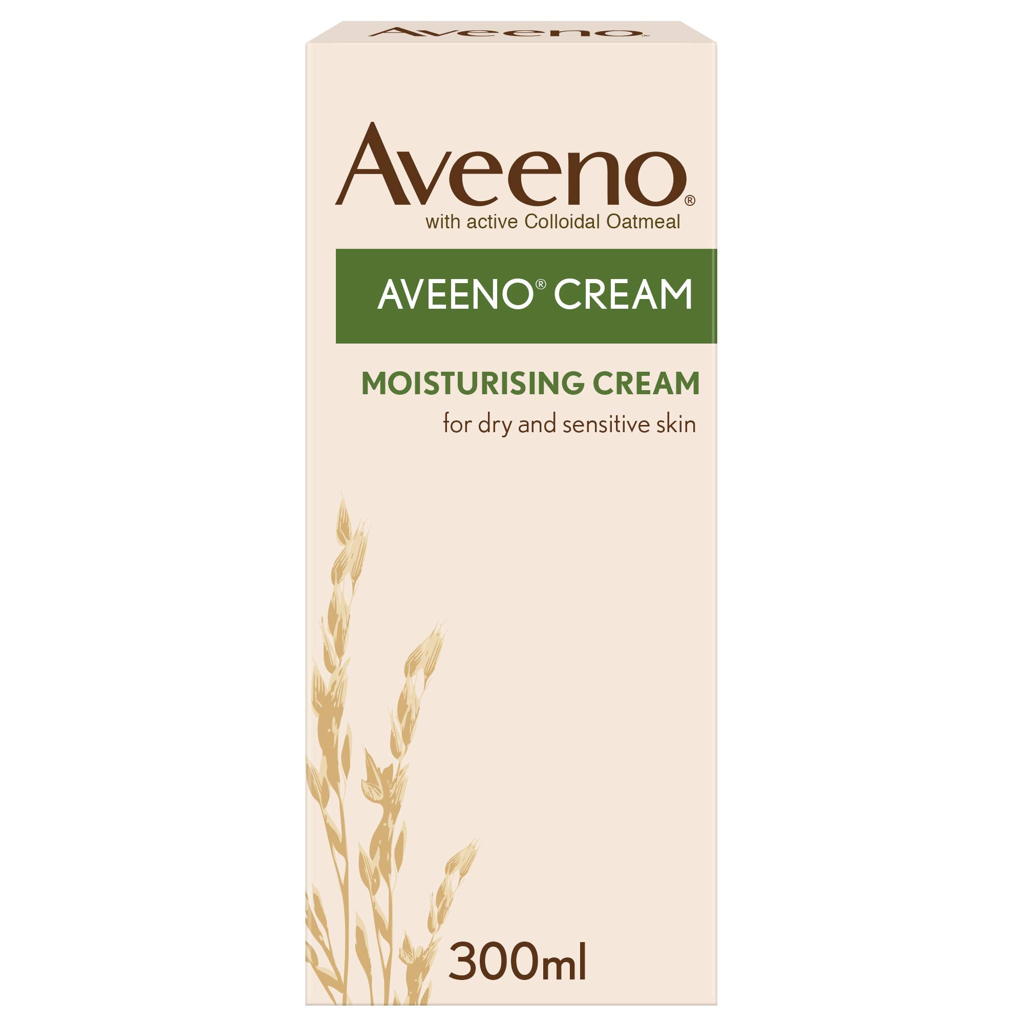 Aveeno Moisturising Cream 300ml - Nourishing Body Lotion with Colloidal Oatmeal for Dry Sensitive Skin