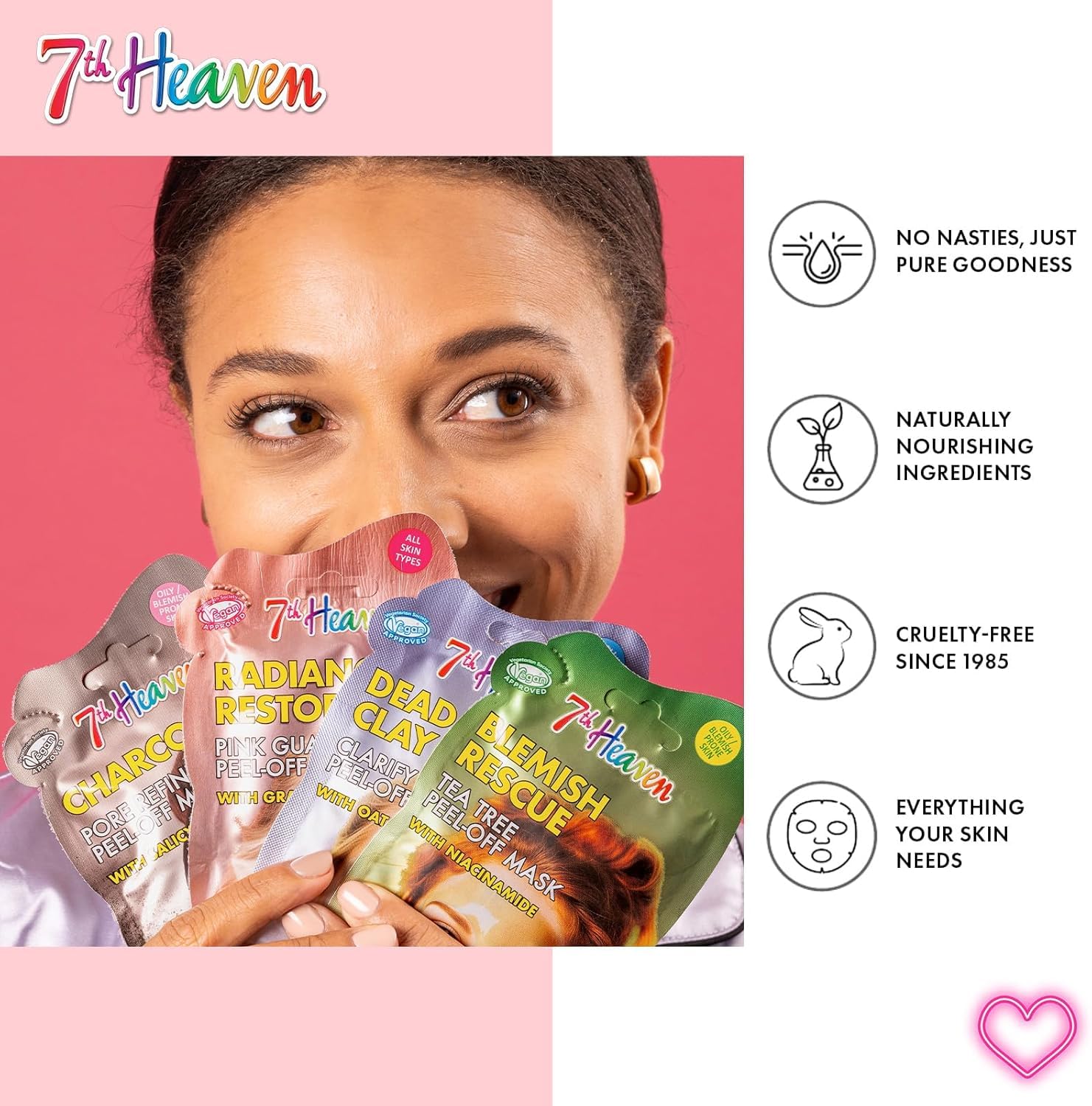 7th Heaven Perfect Peel Off Face Mask Gift Set in Tin with 9 Cleansing & Hydrating Masks 6