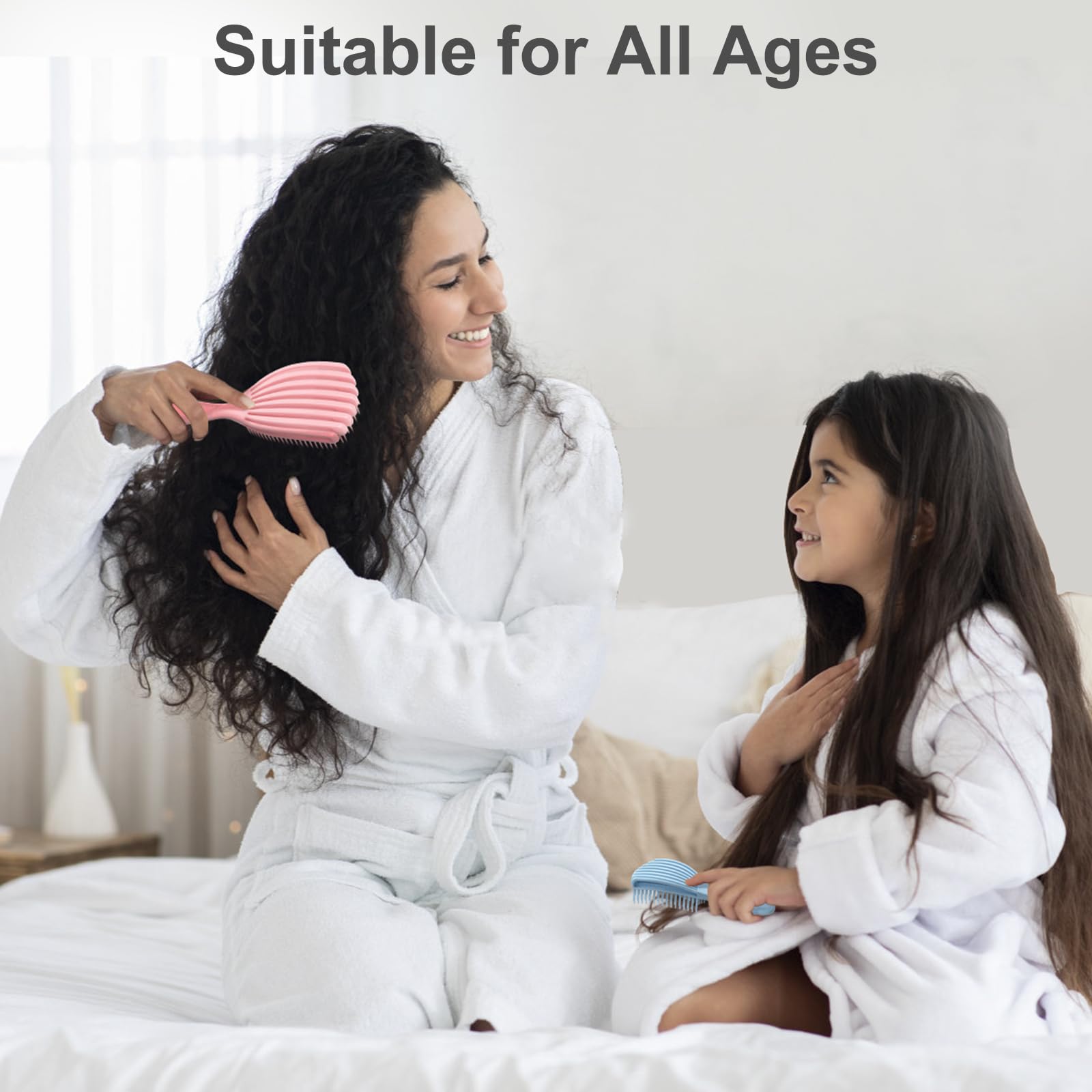 SHINLEA 2 Pcs Detangle Hair Brush Set for Wet & Dry Hair - Reduces Breakage 4