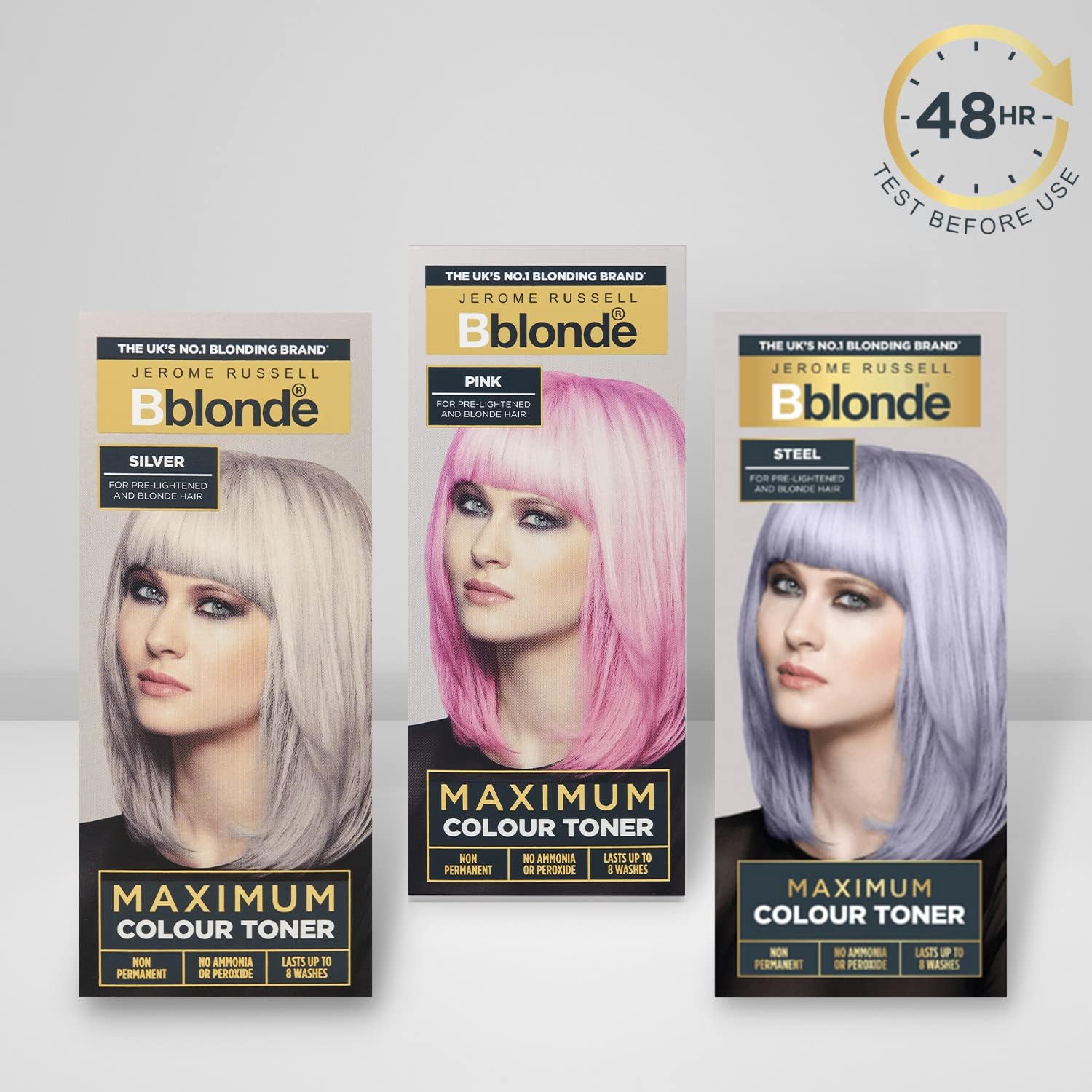 Jerome Russell Bblonde Maximum Colour Silver Toner - Non Permanent Hair Dye for Pre Lightened Hair, 75ml 6
