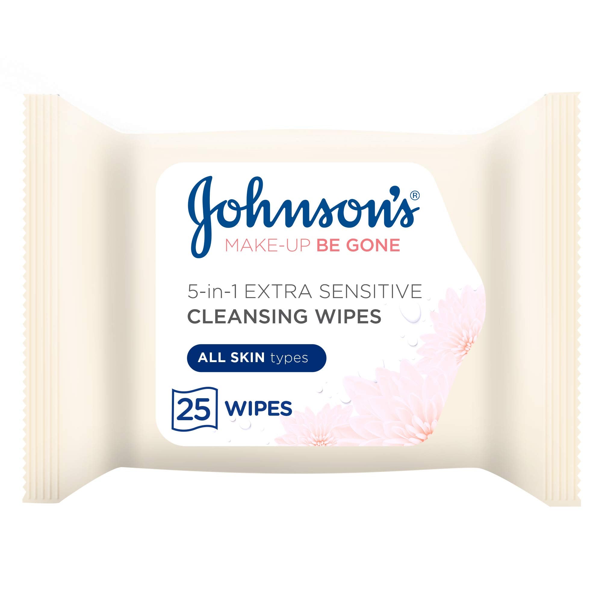 Johnson's Make-Up Be Gone 5-in-1 Extra-Sensitive Cleansing Wipes with Aloe Vera & Pro-Vitamin B5
