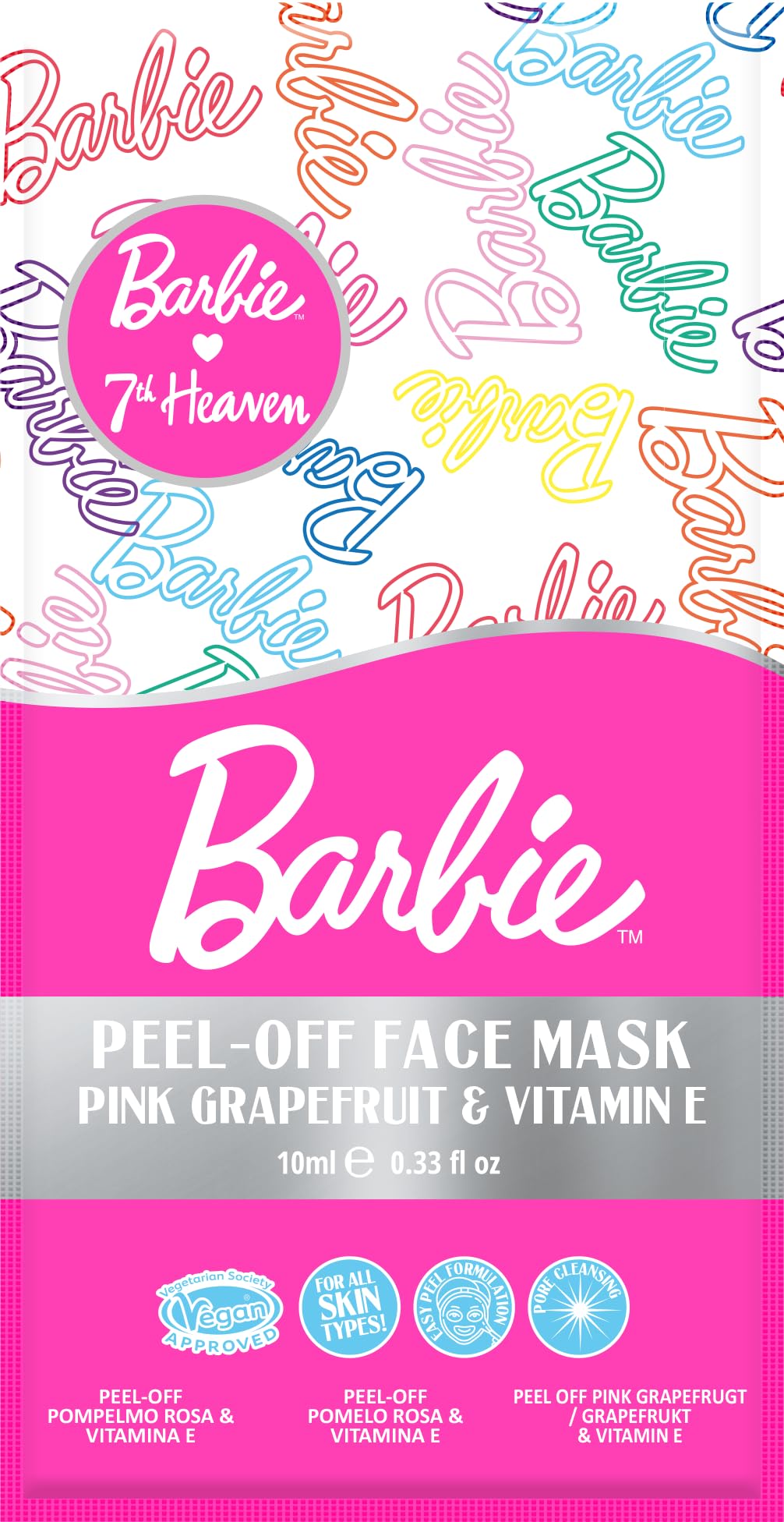 7th Heaven Barbie Pink Grapefruit & Vitamin E Peel-Off Face Mask for Pore Cleansing