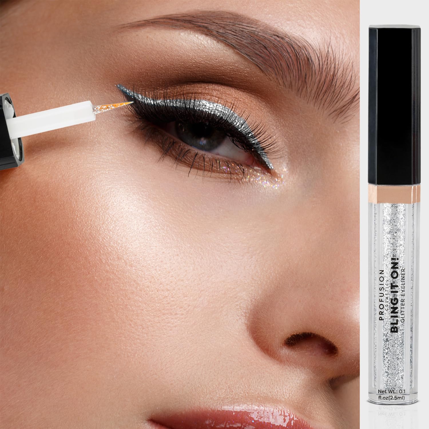 Profusion Cosmetics Glitter Eyeliner - Shimmering Golden Hue for Long-Lasting Eye Makeup 3
