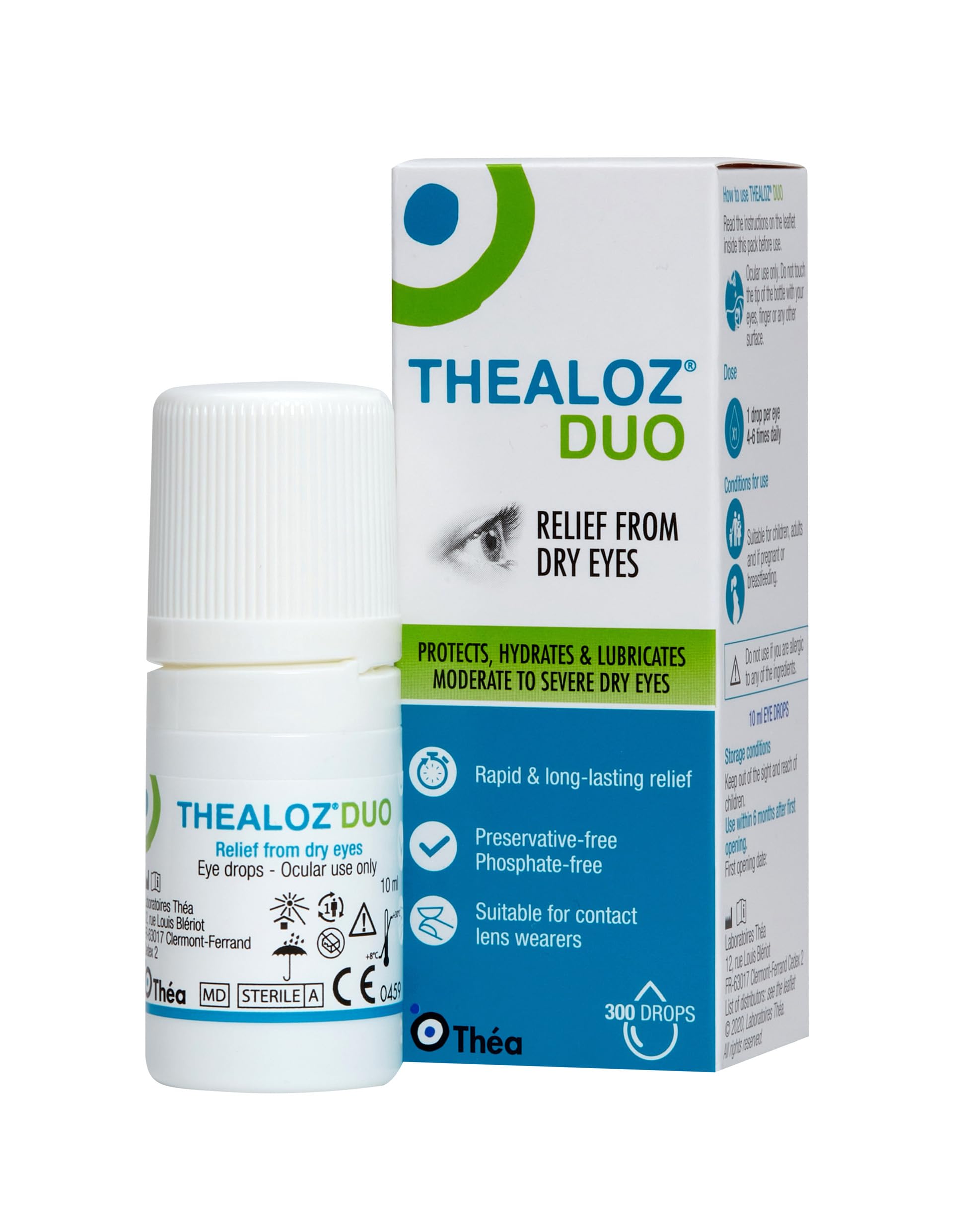 Thea Thealoz Duo Eye Drops - Preservative-Free Lubrication & Hydration for Dry Eyes (10 ml)