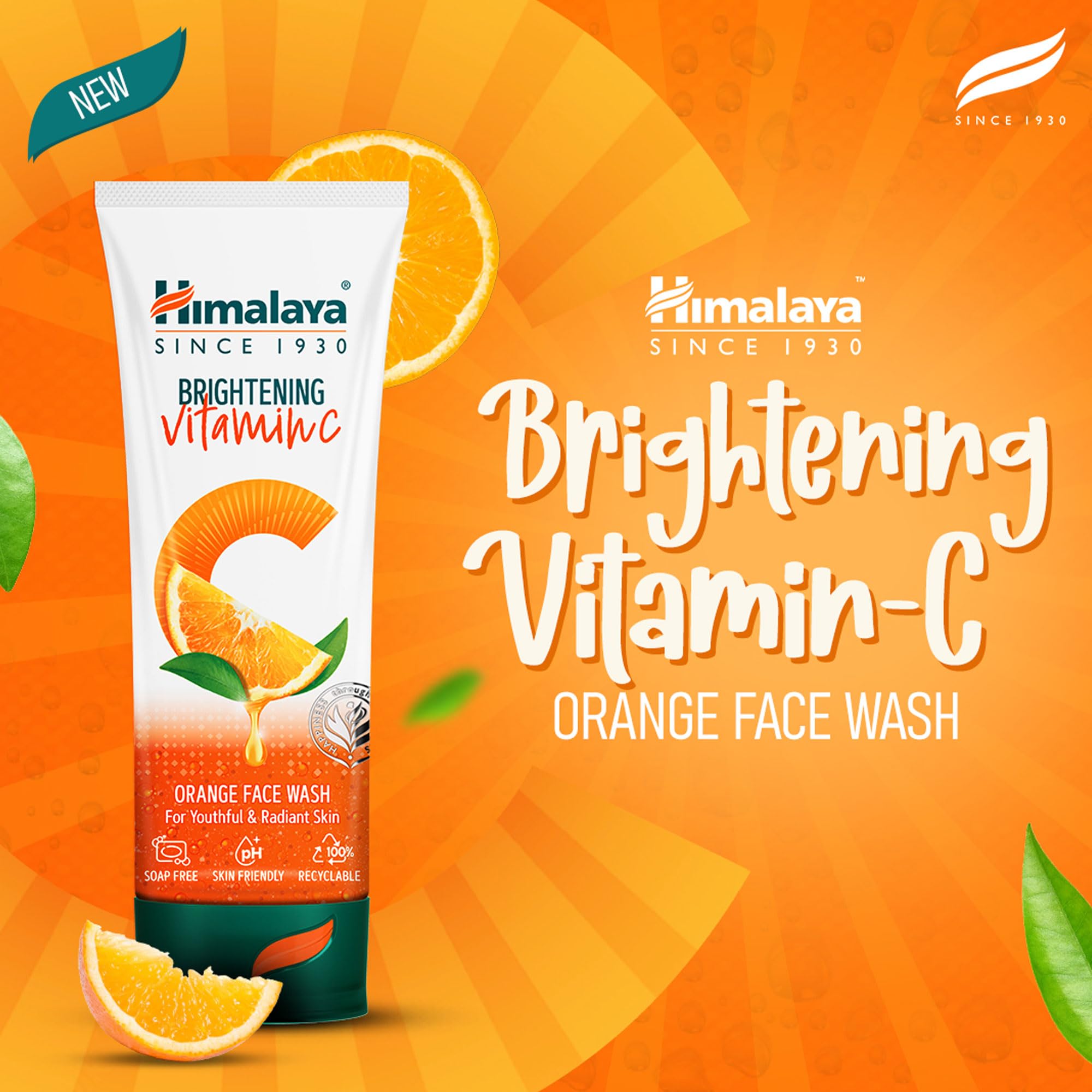 Himalaya Brightening Vitamin C Orange Face Wash Cleanser for Dull Skin 100ml 3