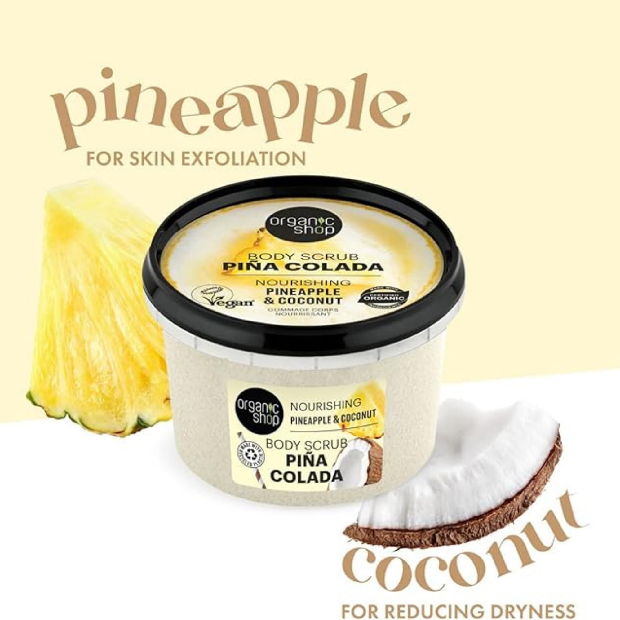 Organic Shop Nourishing Pina Colada Body Scrub with Pineapple & Coconut 250ml 5