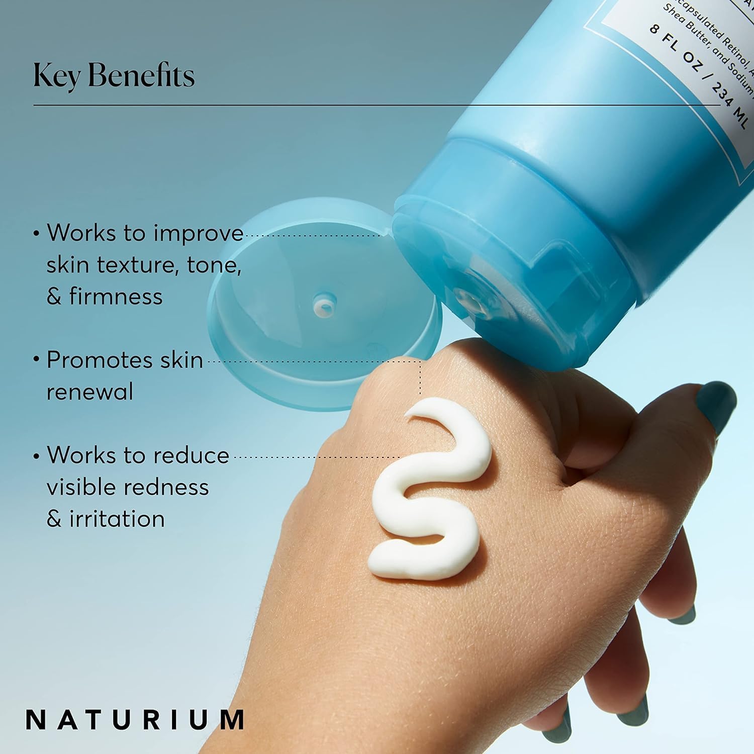 Naturium Hauterneuernde Retinol-Körperlotion, Fortschrittliche straffende Anti-Aging-Hautpflege mit verkapseltem Retinol und Sheabutter | 234 ml 4
