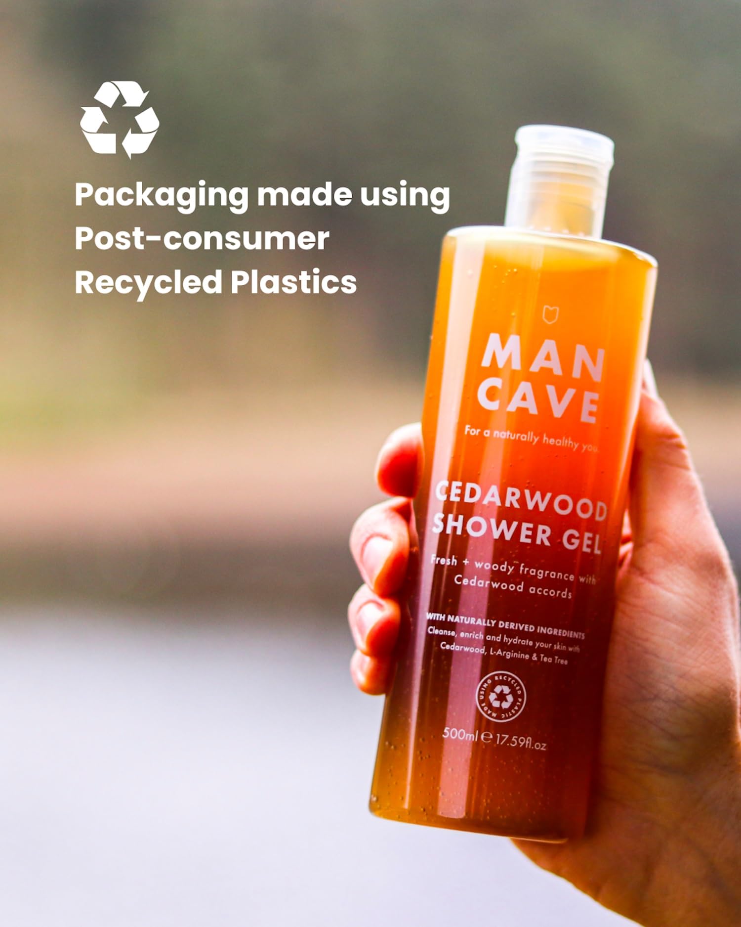 ManCave Cedarwood Shower Gel for Men - Deeply Cleansing & Vegan Friendly 6