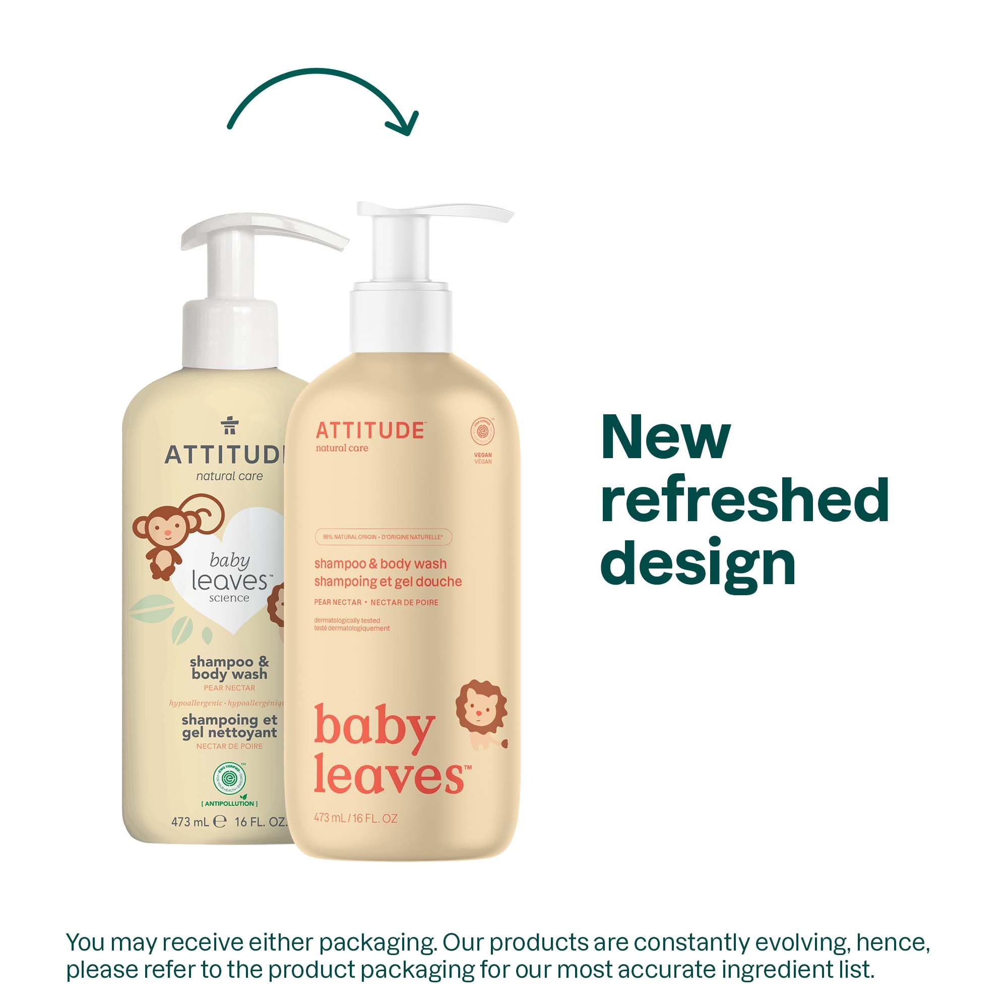 ATTITUDE 2in1 Plant and Mineral-Based Baby Hair Shampoo and Body Wash