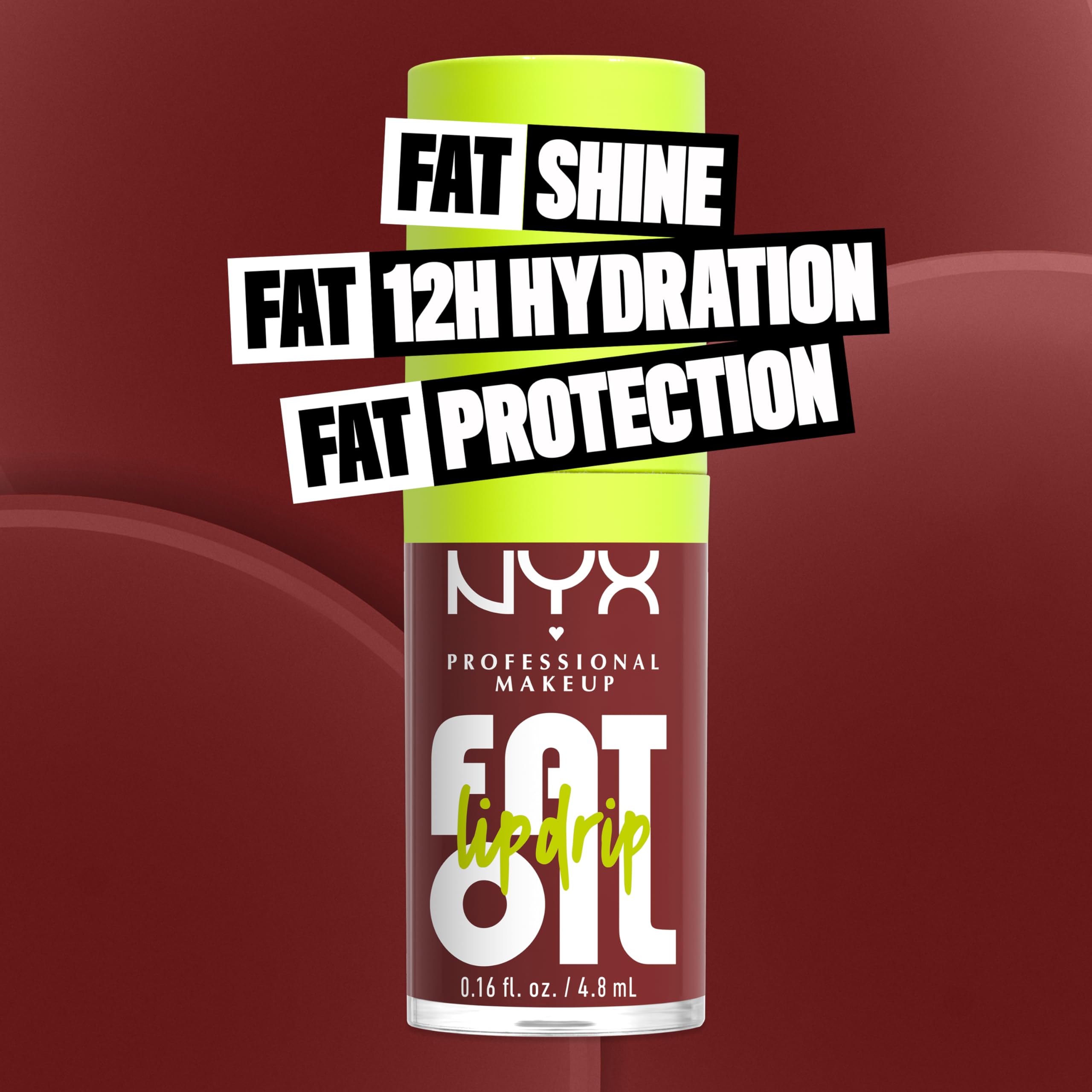 NYX Professional Makeup Fat Oil Lip Drip Gloss - High Shine, Non-Sticky, 12H Hydration with Squalane