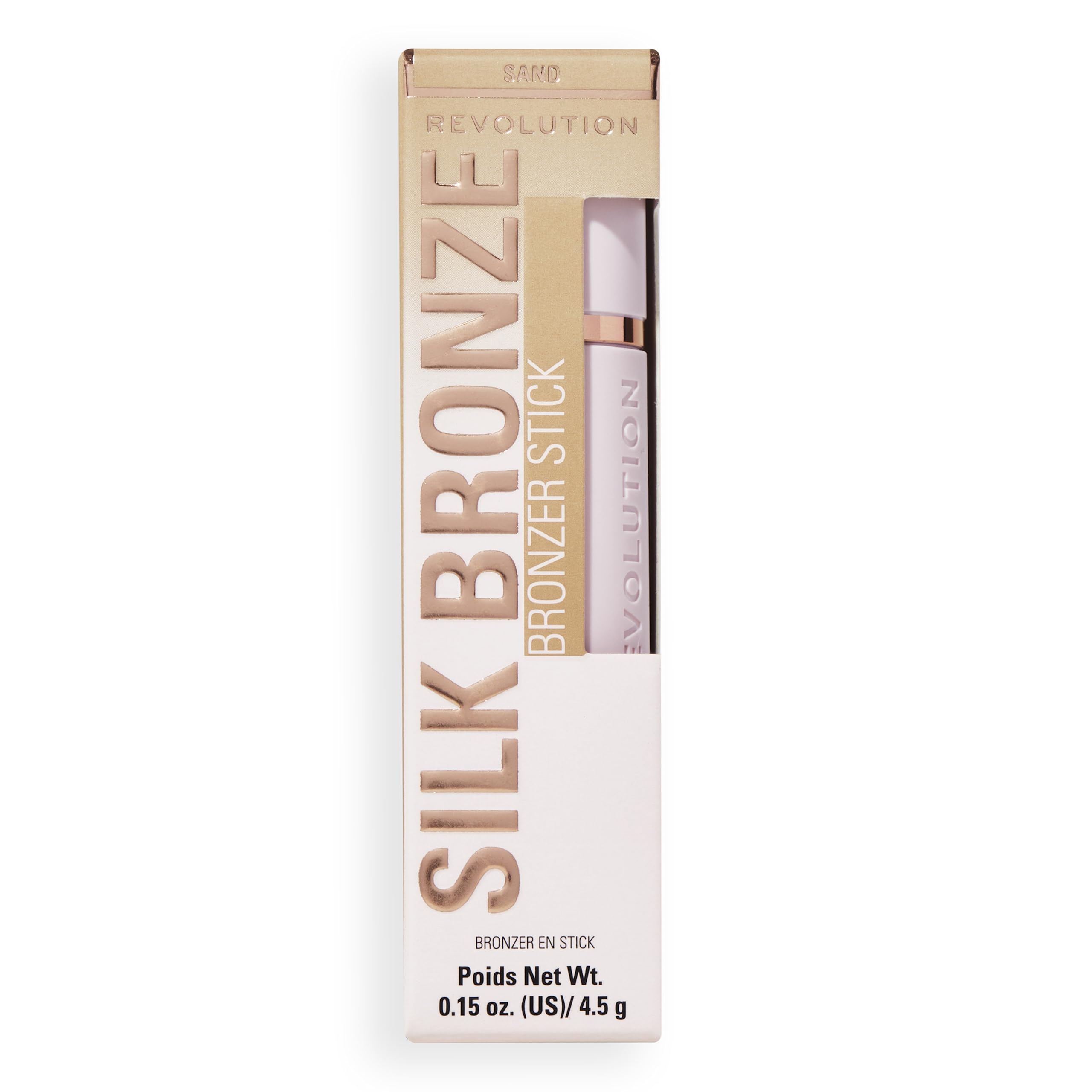 Revolution Skin Silk Bronzer Stick - Cream-to-Powder Buildable Colour for Cheek, Eye & Lip - Fair Sand 4