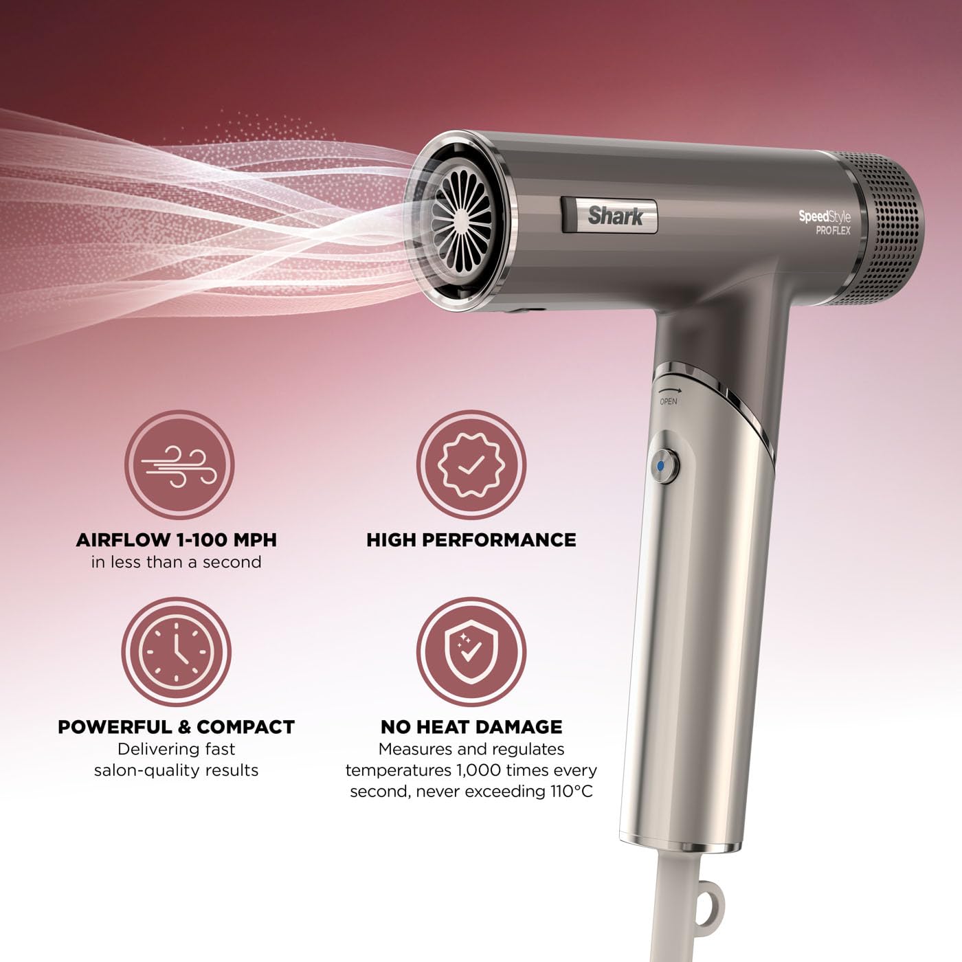 Shark SpeedStyle Pro FLEX Hair Dryer - High Performance High-Velocity Drying 3