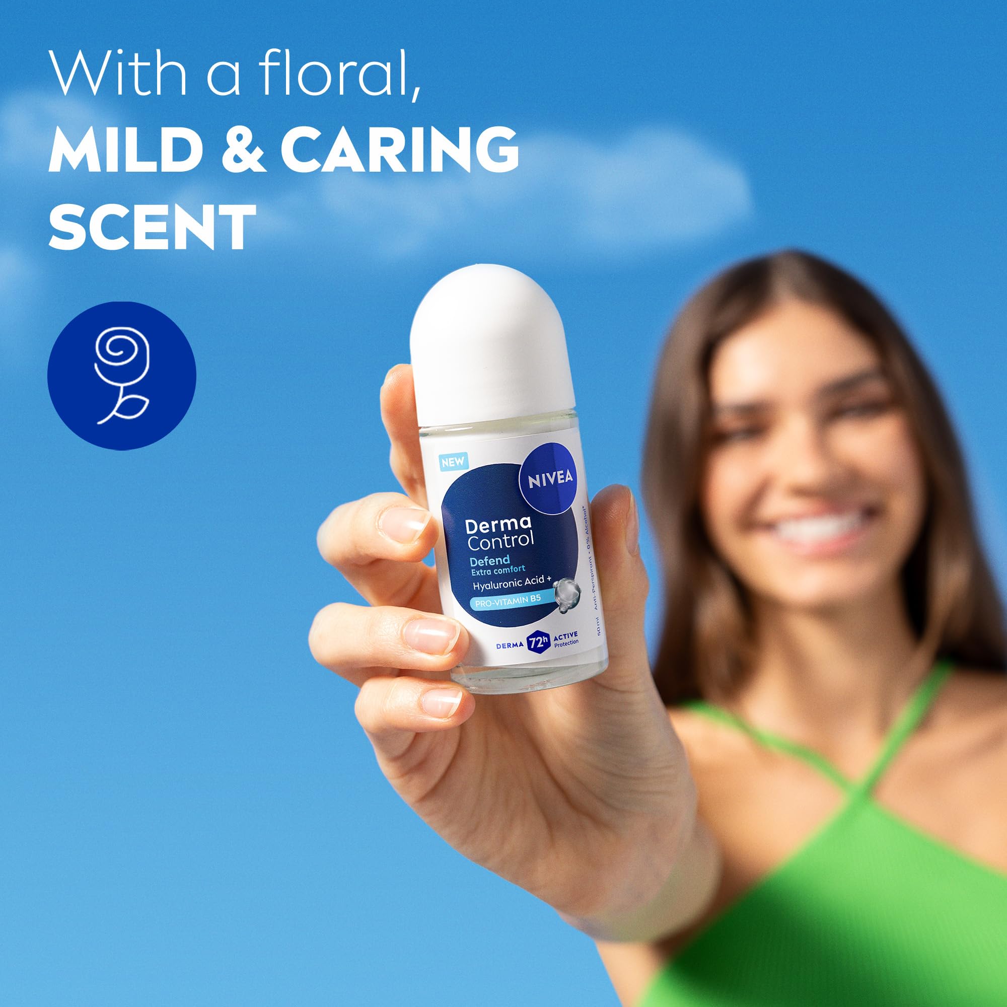 NIVEA Derma Control Defend Roll On Anti-Perspirant with Hyaluronic Acid (50ml) 6