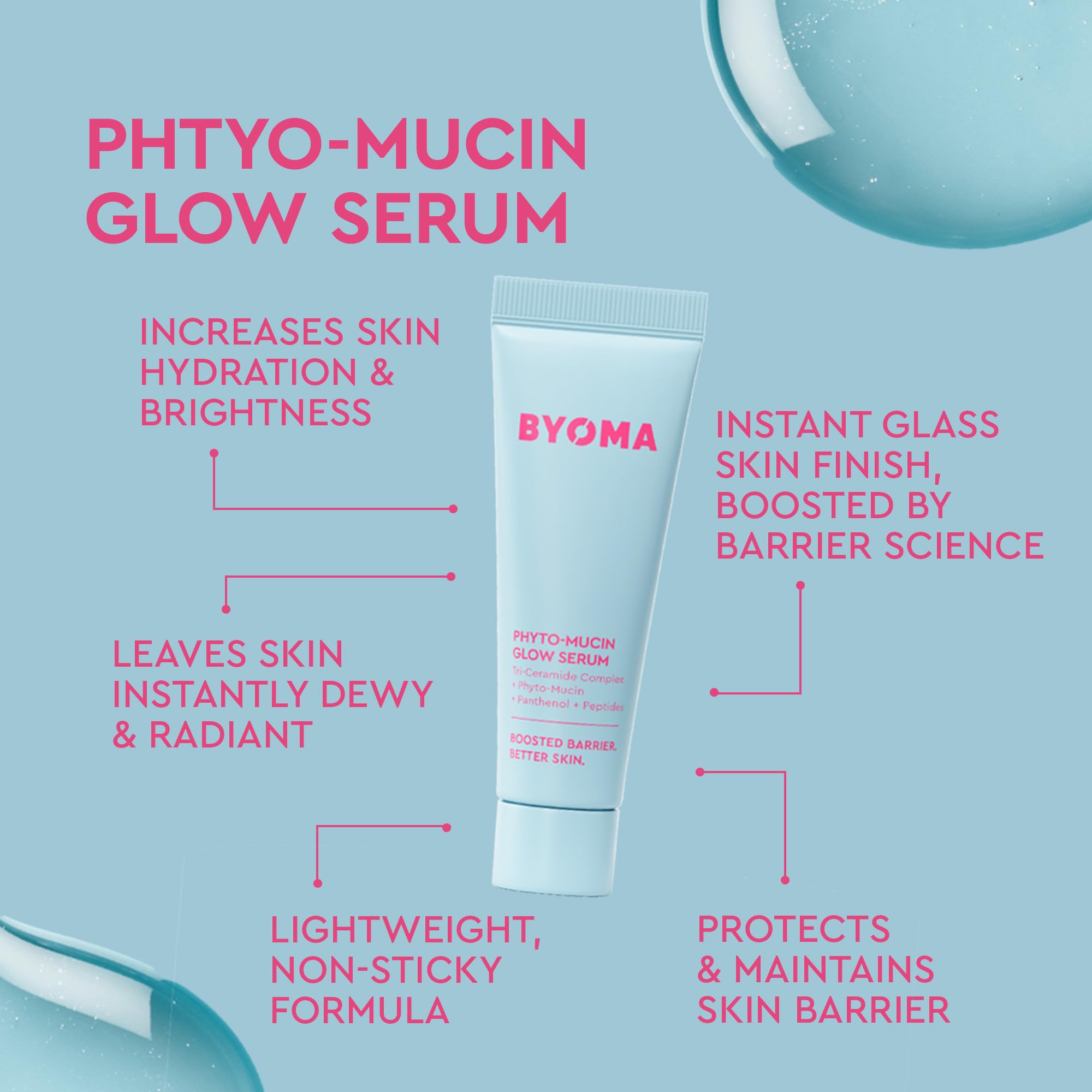 BYOMA Cosmic Glow Treat Trio: 15ml Brightening & Hydrating Mini Serums + Phyto-Mucin 4