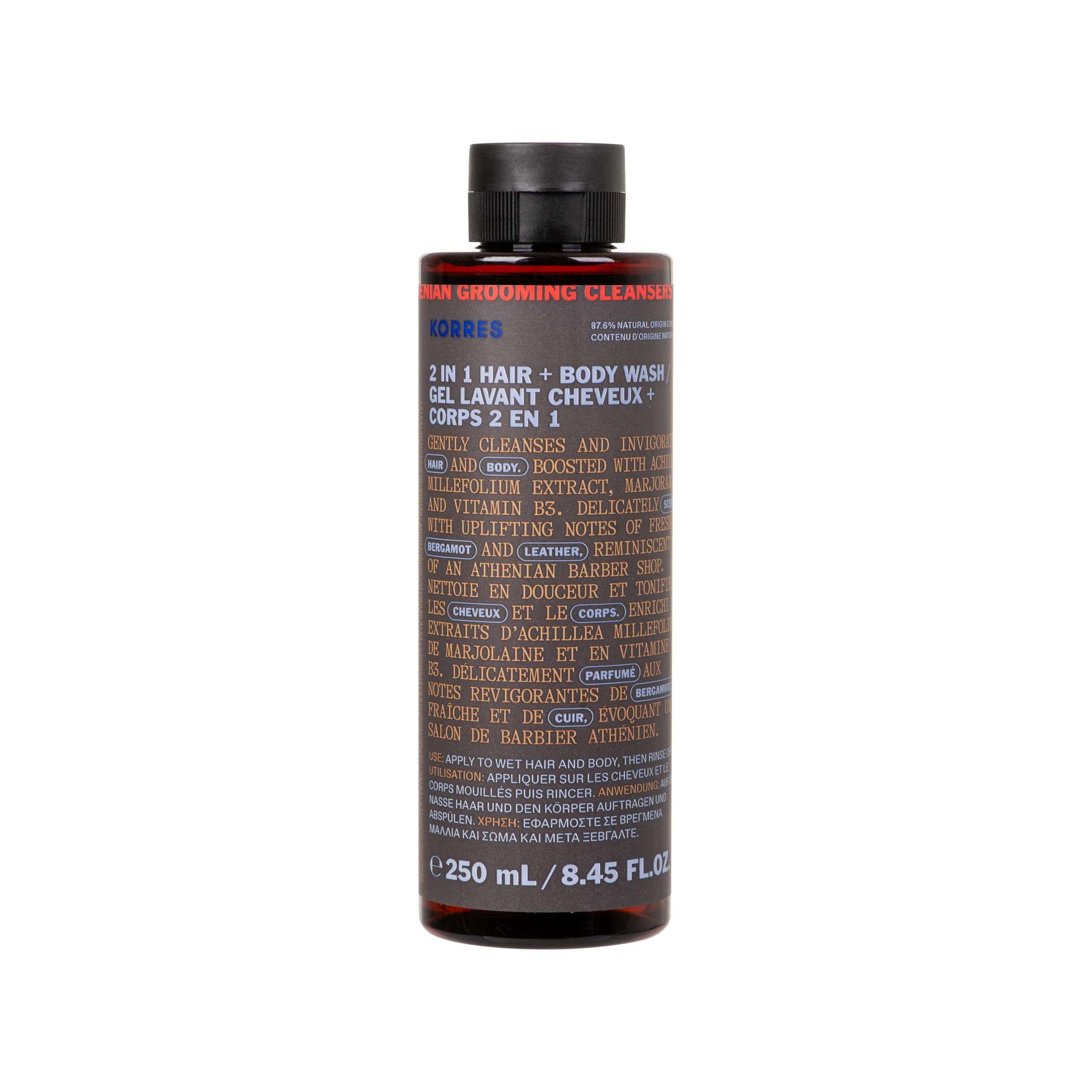 KORRES Men's 2-in-1 Shampoo and Shower Gel with Bergamot & Natural Actives