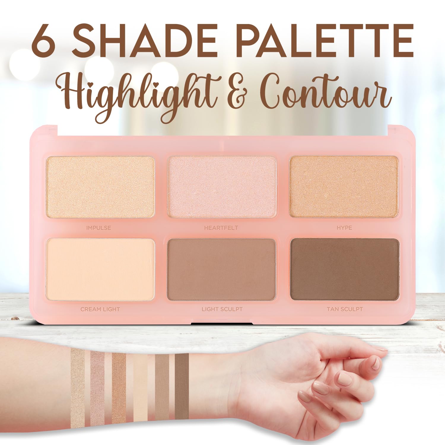 Profusion Cosmetics Mini Artistry Highlight & Contour Palette I - Light Medium 5