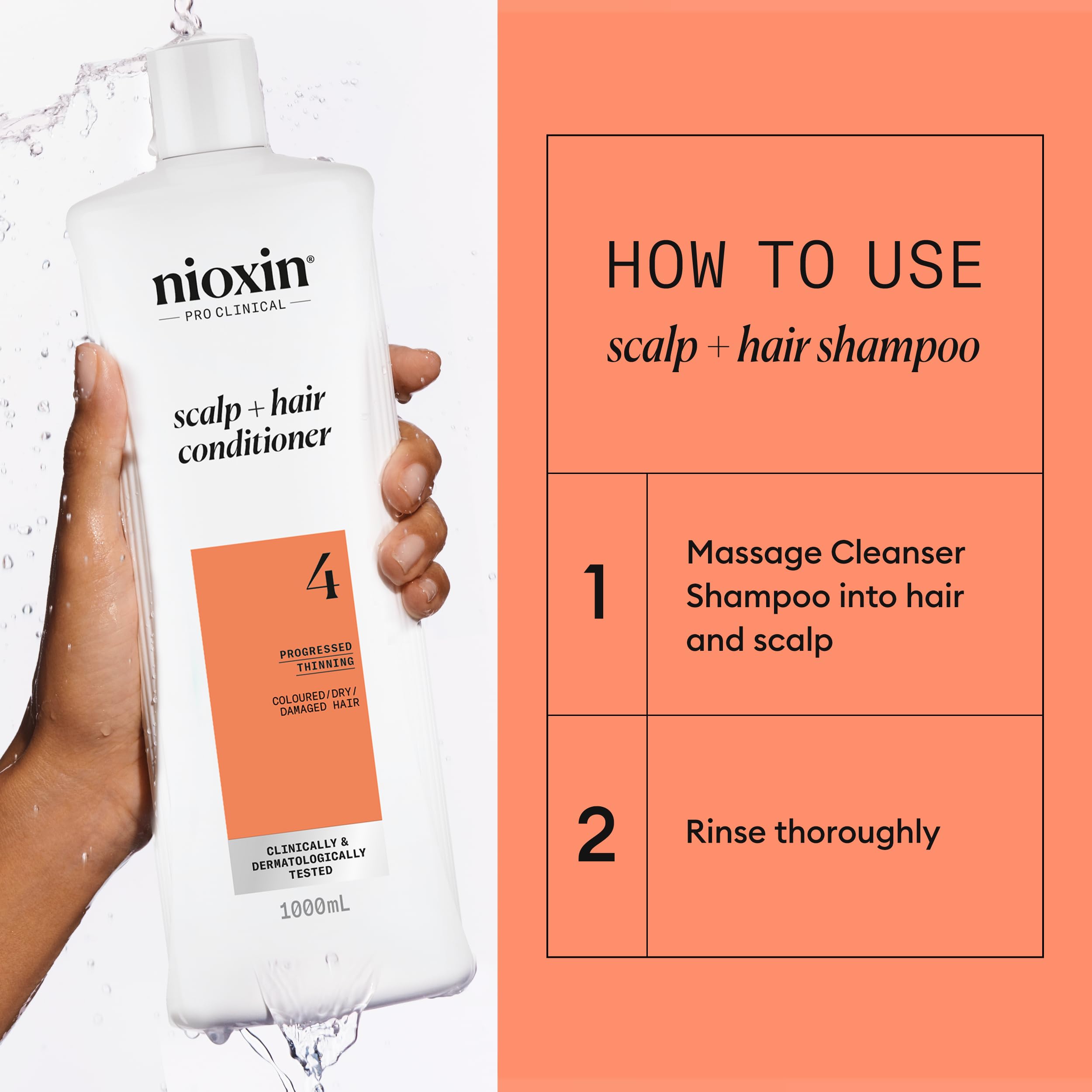 Nioxin System 4 Kopfhaut- und Haarspülung – Haarverdichtungsspülung für 5