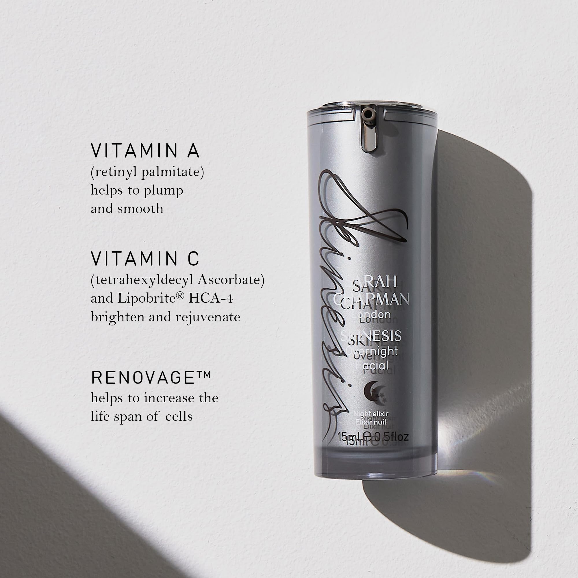 Sarah Chapman Skinesis Overnight Facial Face Oil 15ml with Vitamins A & C