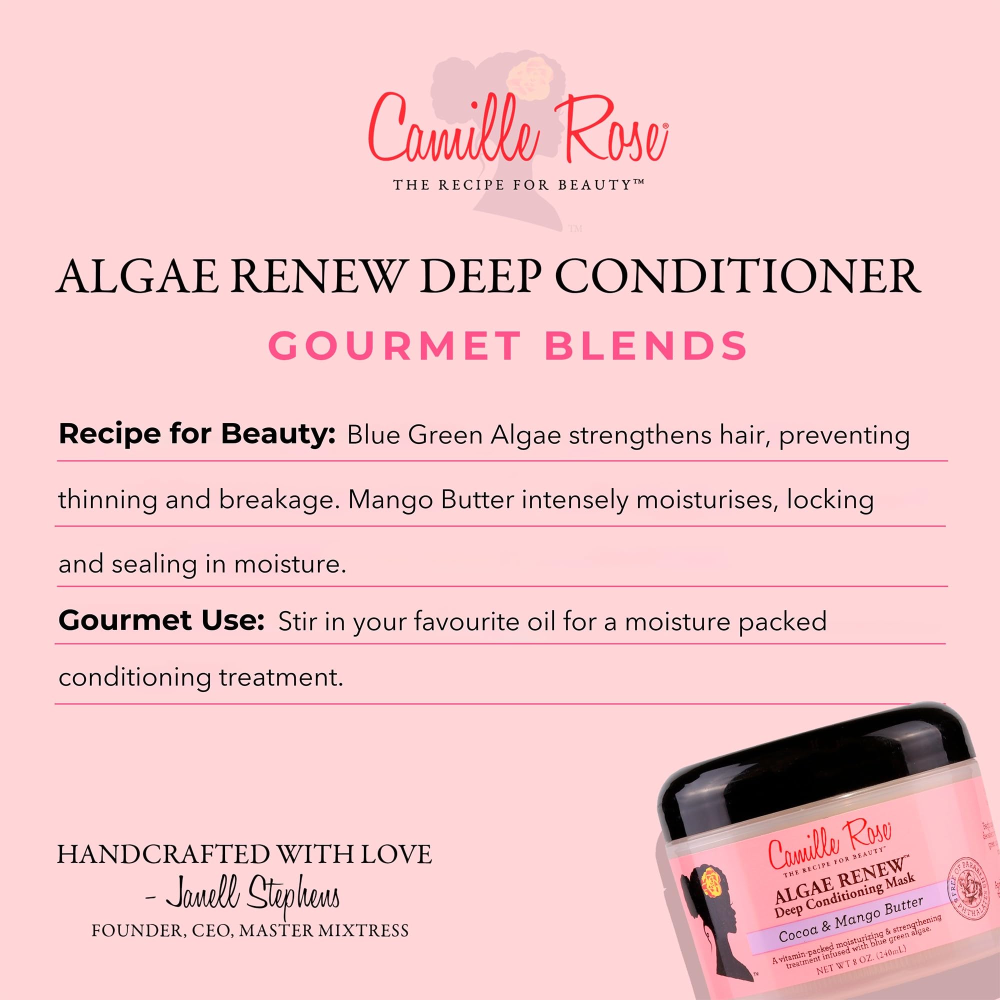 Camille Rose Algae Renew Deep Conditioning Wash Out Hair Mask with Mango Butter 3