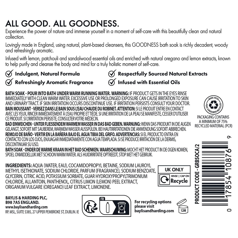 Baylis & Harding Goodness Oud, Cedar & Amber Bath Soak, 500 ml (Pack of 3) 8