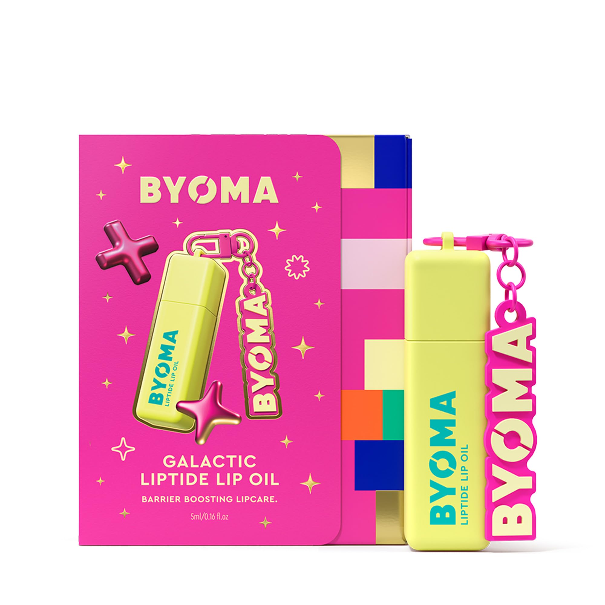 BYOMA Galactic Liptide Lippenöl (5 ml) – Nicht klebender Gloss mit Peptiden und Avocadoöl – Macht die Lippen weich, polstert sie auf, spendet Feuchtigkeit, vegan – inklusive exklusivem Liptide-Schlüsselanhänger 2