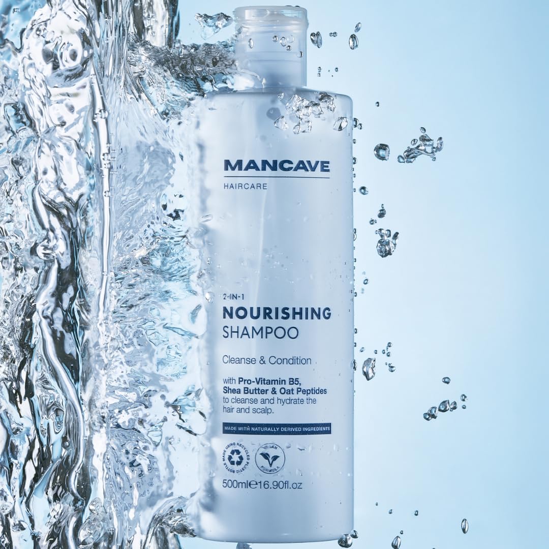ManCave Nourishing 2-in-1 Shampoo 500ml with Argan Oil & Oat Peptides for Men 5